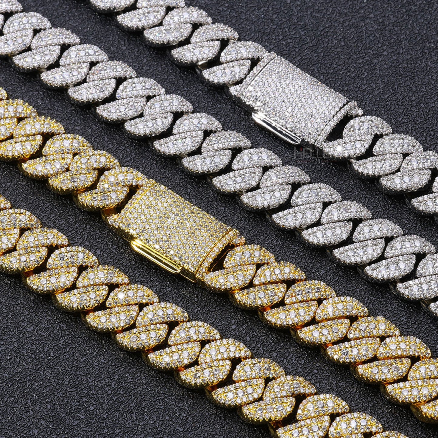 Iced Out VVS Moissanite 6MM to 12MM Cuban Chain For Men's With Strong Locking system