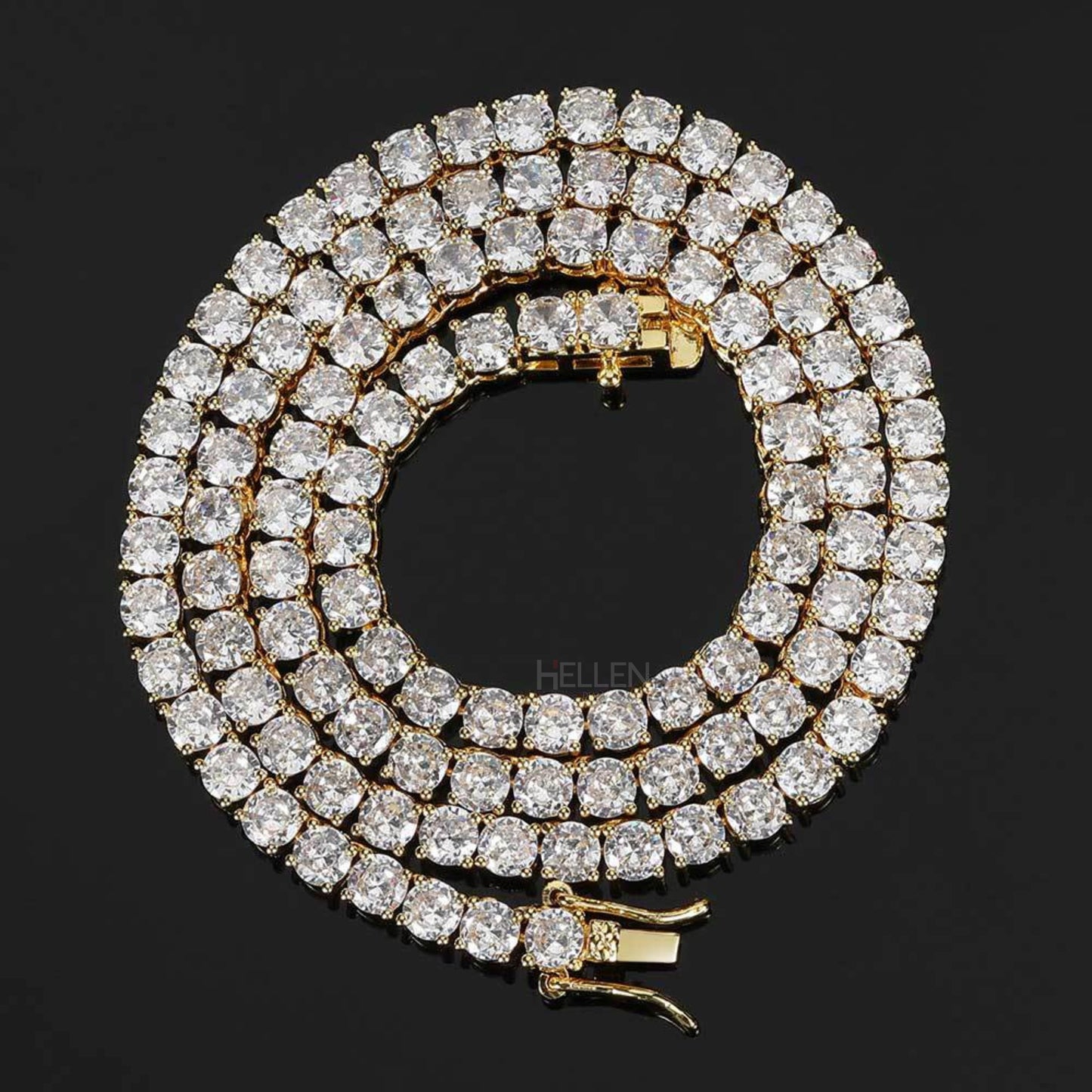 4.00 MM Round Cut Moissanite Tennis Chain Stackable - Unisex