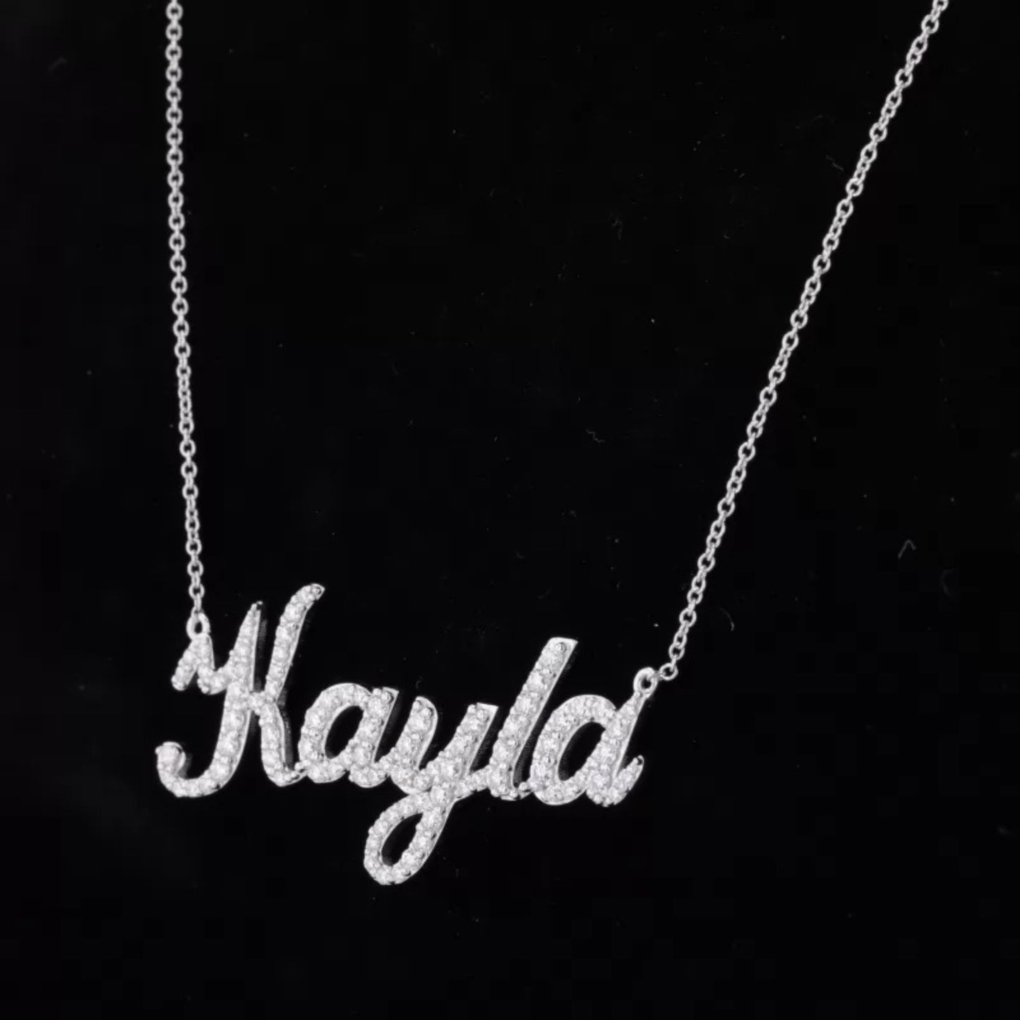 5 Word Calligraphy Name Moissanite Pendent- Add your name in Personalized