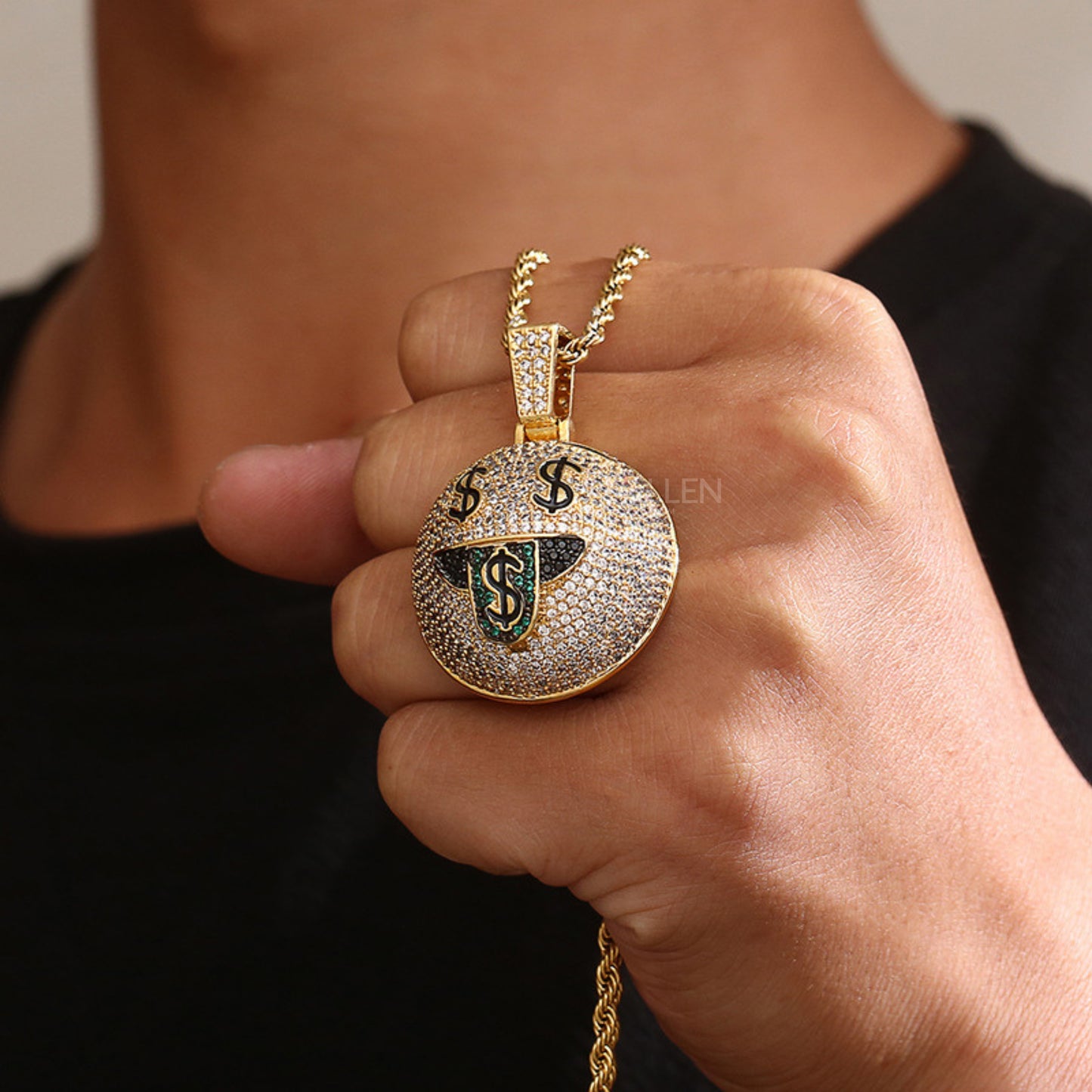 Ice Out Emoji Pendants For Men's With Moissanite