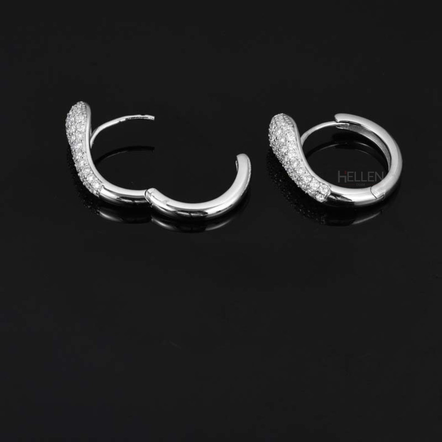 Moissanite Round Cut Snake Shaped Hoops Earrings
