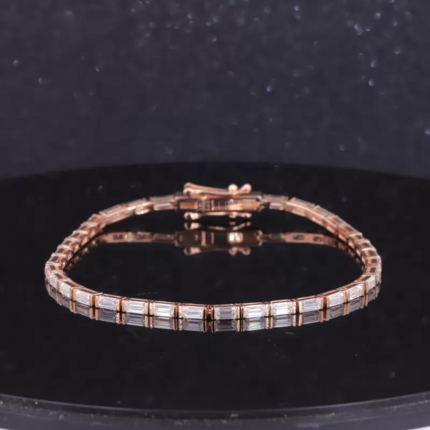 East-west baguette cut moissanite tennis bracelet in 925 sterling silver – sleek essential bracelet for everyday elegance
