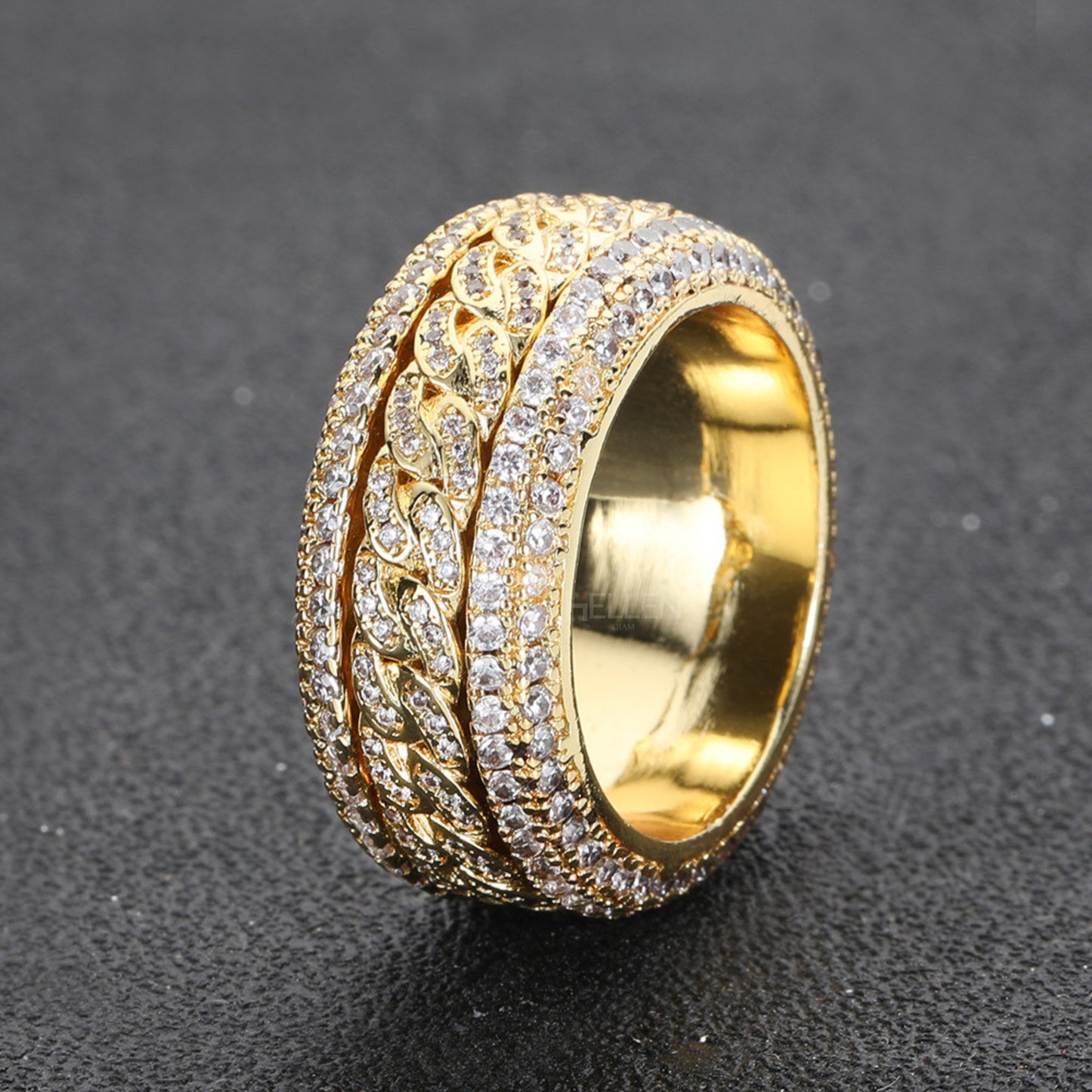 Spinning wheel VVS Diamond Studded Satisfaction Ring