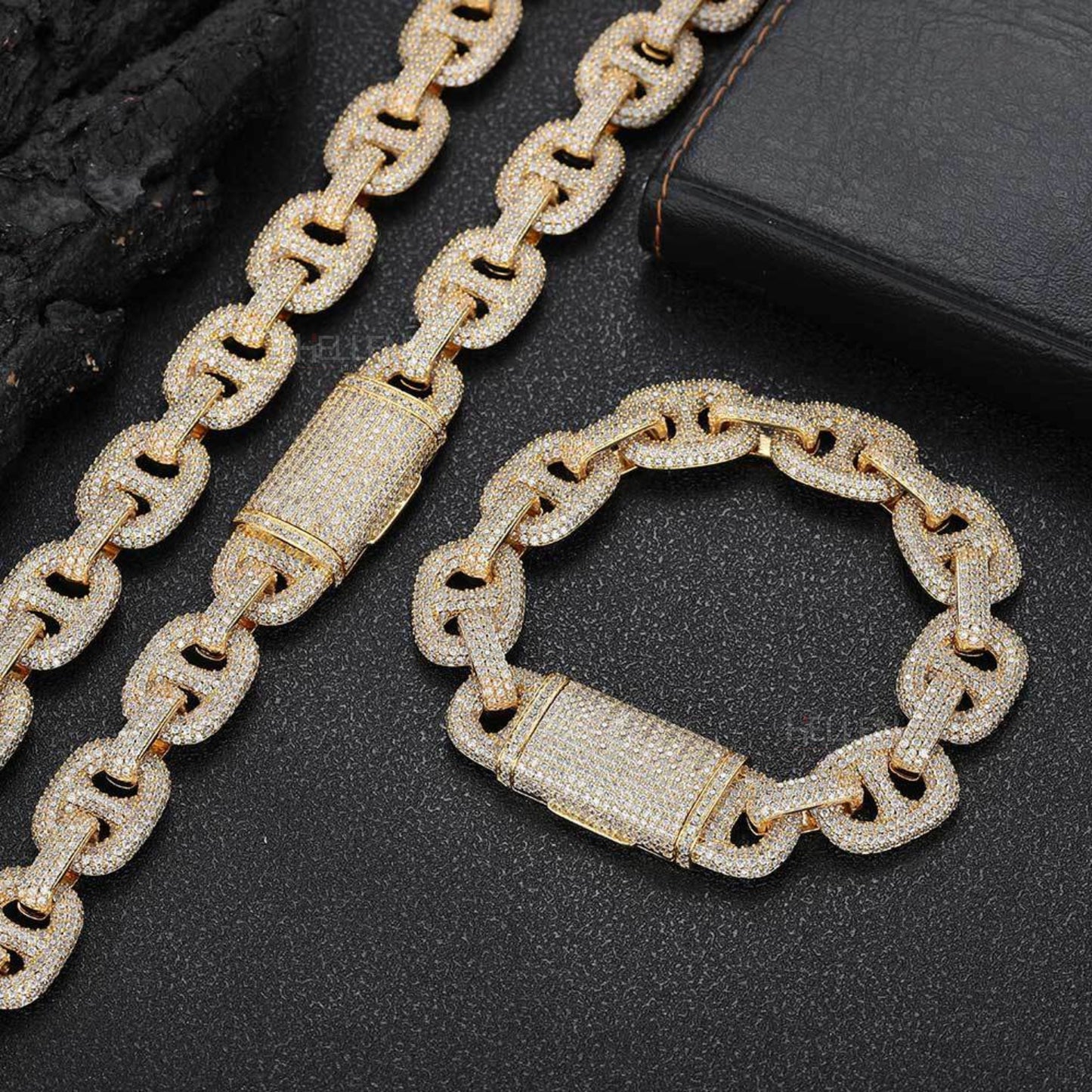Round Cut VVS Moissanite Bling 16MM Gucci Hip Hop Chain