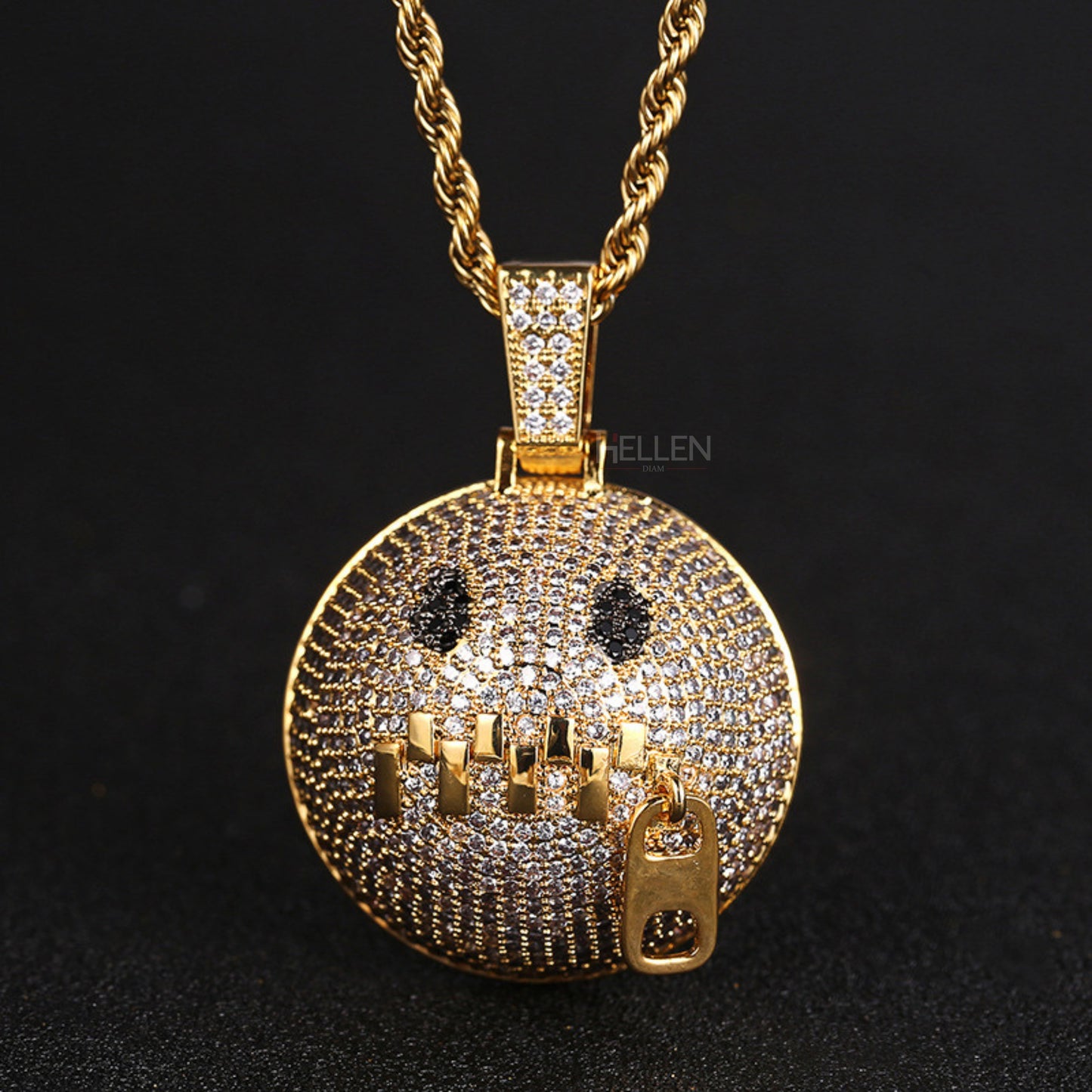 Ice Out Emoji Pendants For Men's With Moissanite