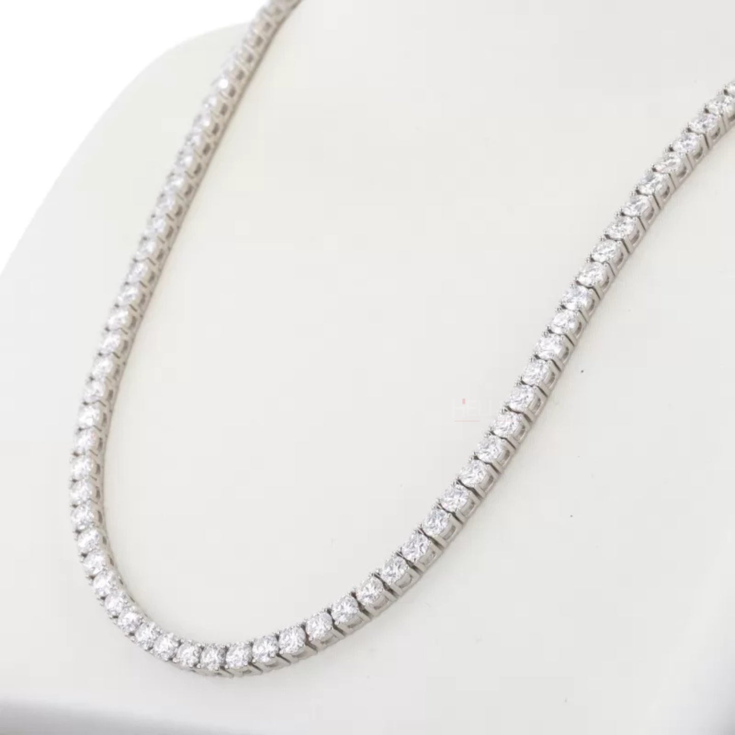 3 MM Round Cut Moissanite Tennis Chain Necklace