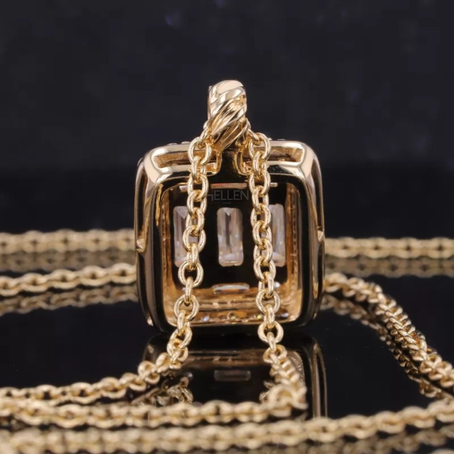 Trendy Baguette And Round Cut Moissanite Necklace