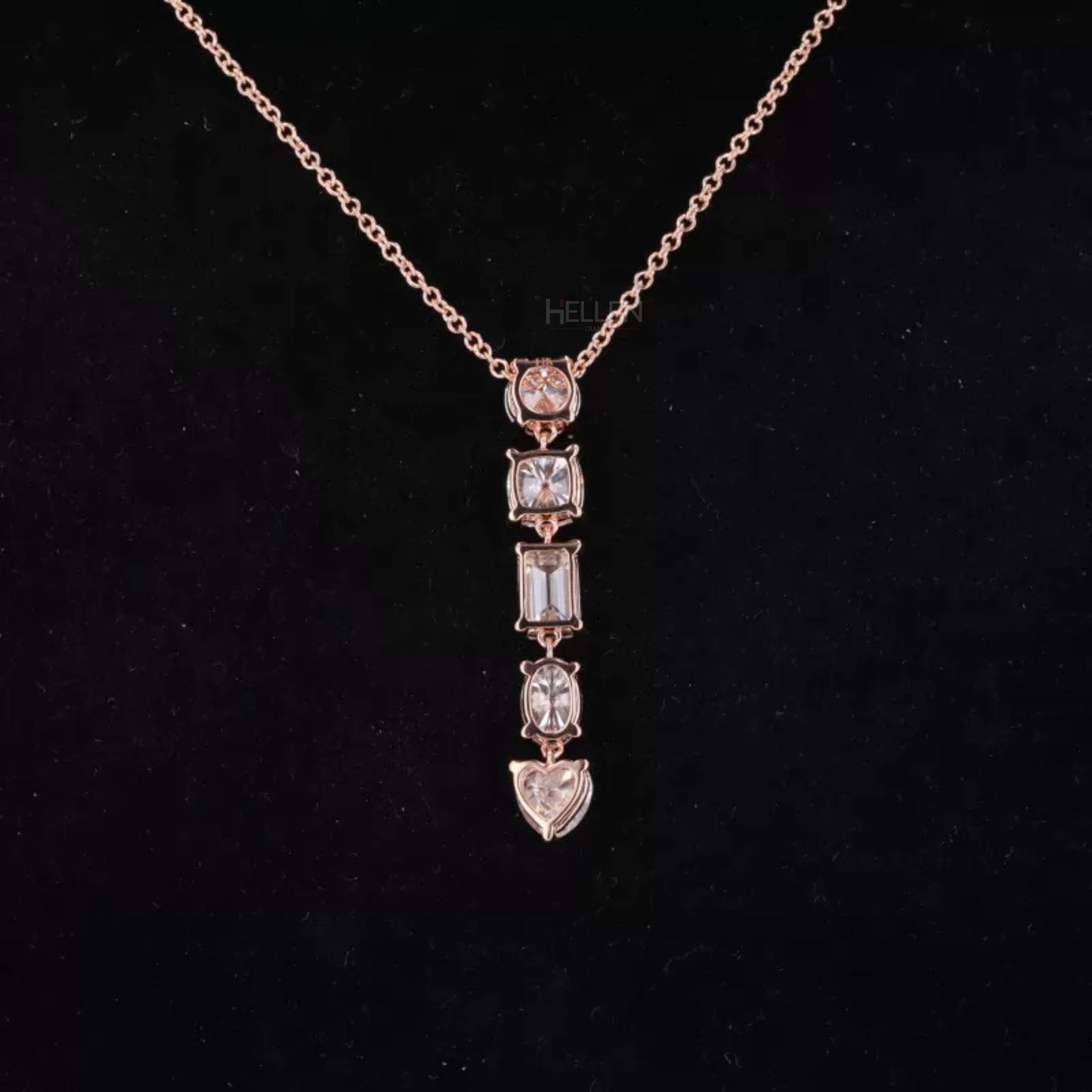 Trendy All-Shaped Moissanite Single Line Necklace for Women