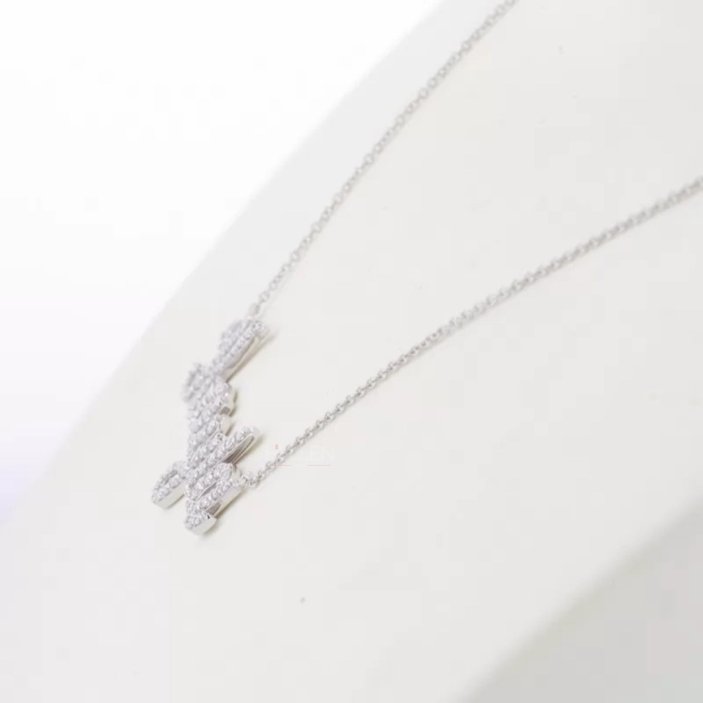 5 Word Calligraphy Name Moissanite Pendent- Add your name in Personalized