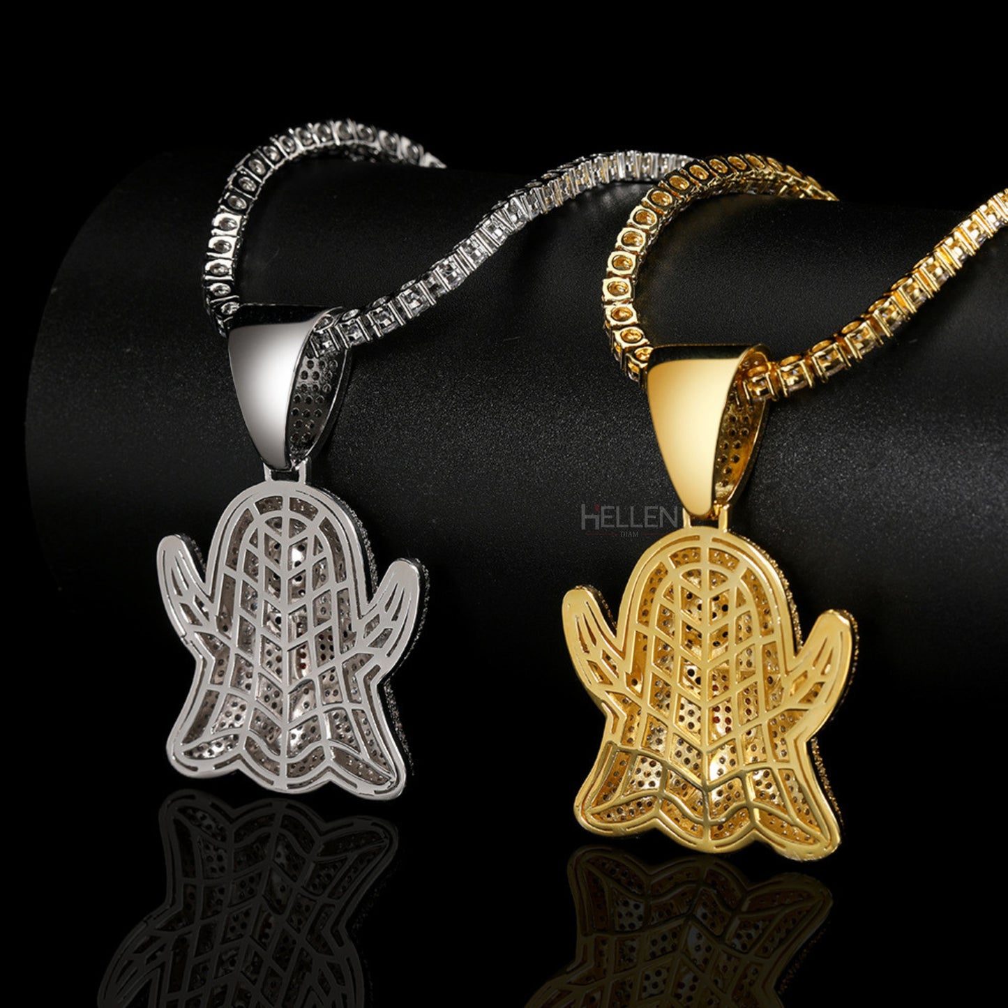 Bling Ghost Emoji Hip Hop Pendant With VVS Moissanite