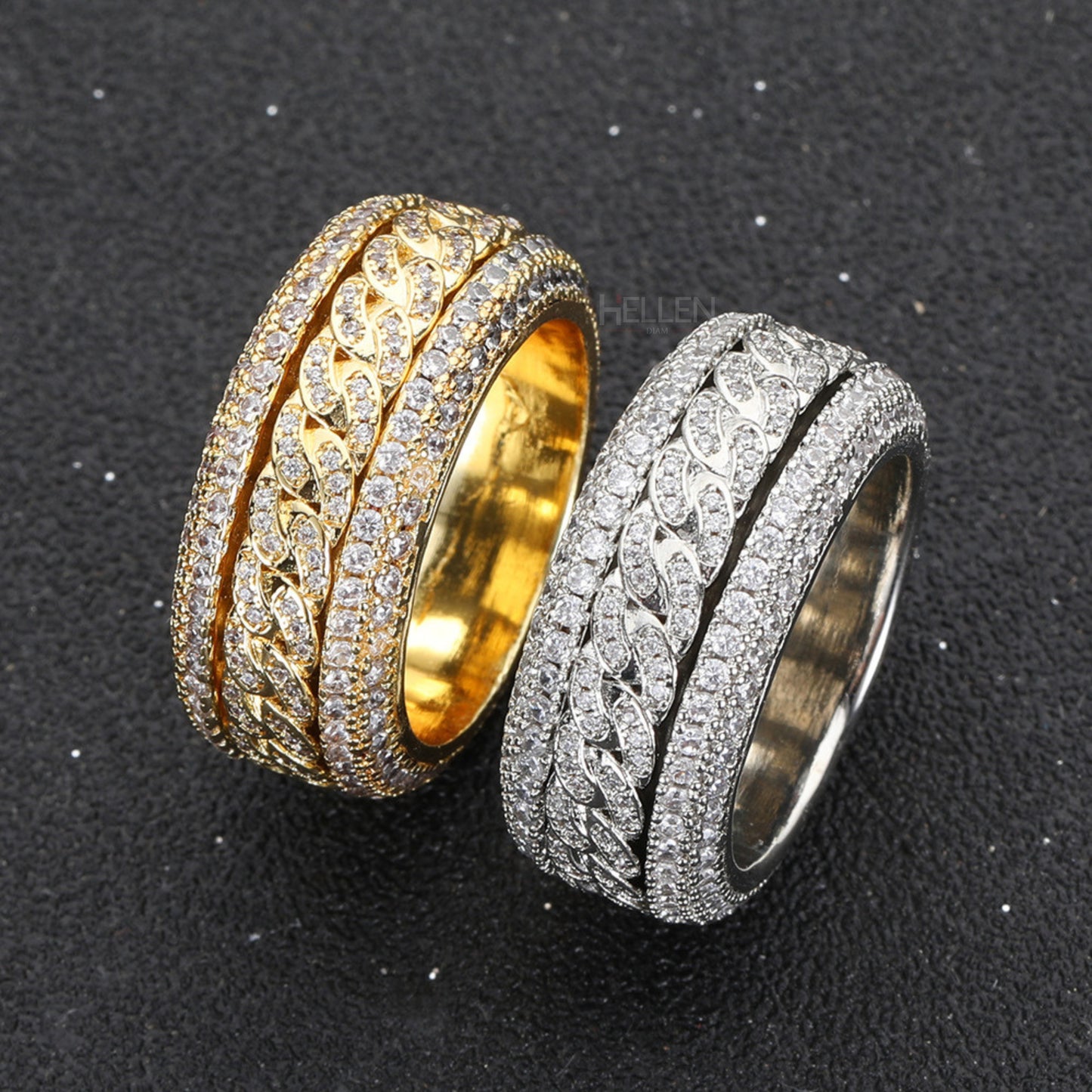 Spinning wheel VVS Diamond Studded Satisfaction Ring