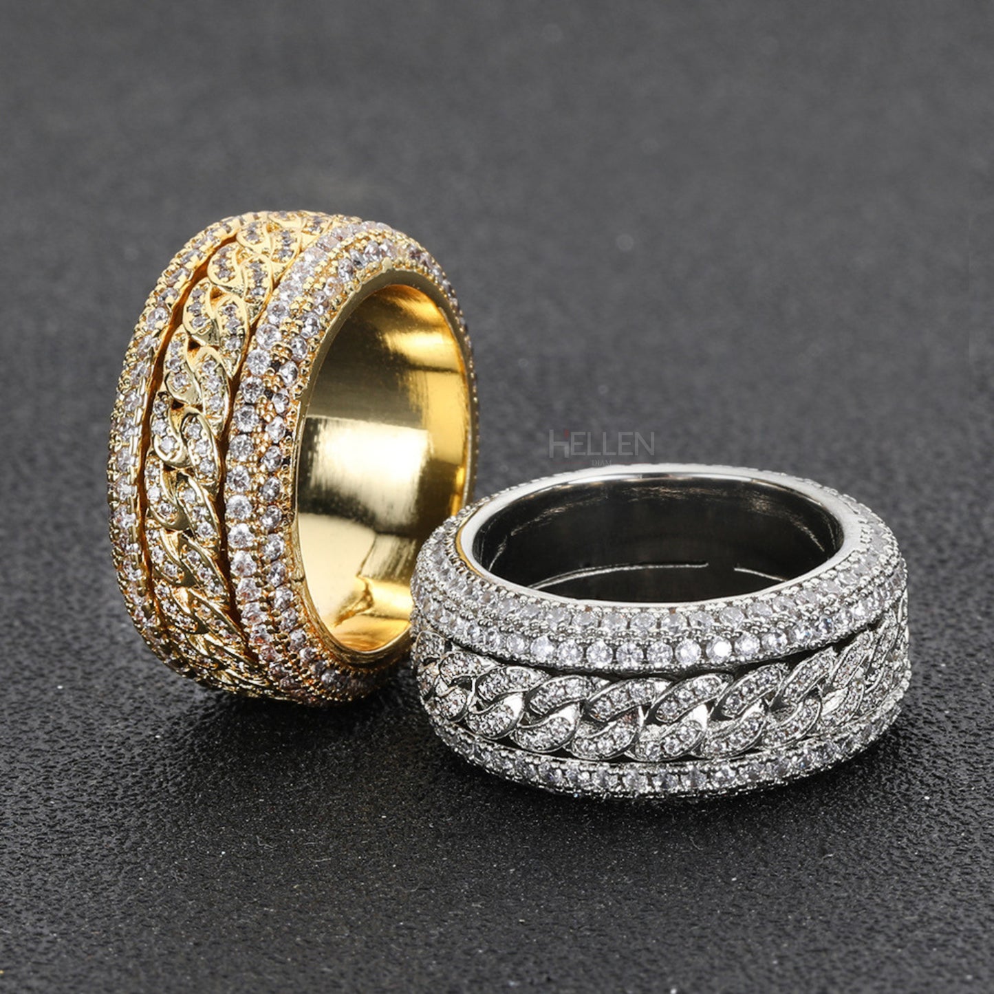 Spinning wheel VVS Diamond Studded Satisfaction Ring