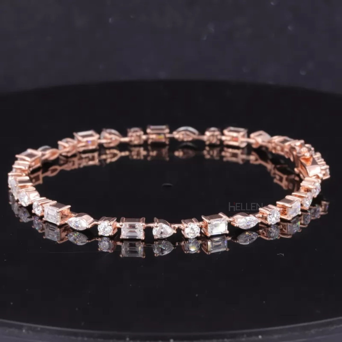 Signature Alternating Mixed Cut Moissanite Tennis Bracelet
