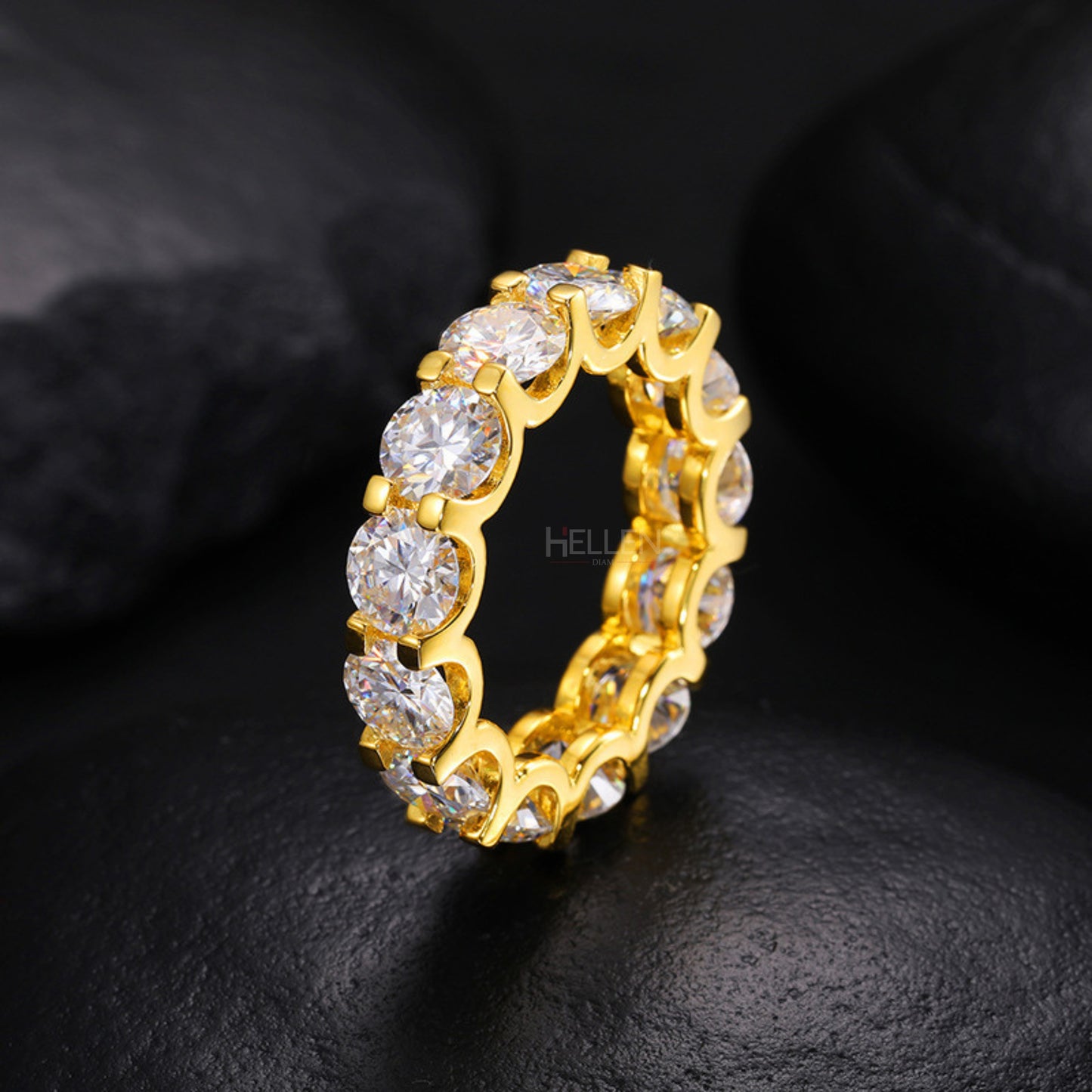 Round Cut Moissanite Eternity Bands For Men's- Perfect For Gift