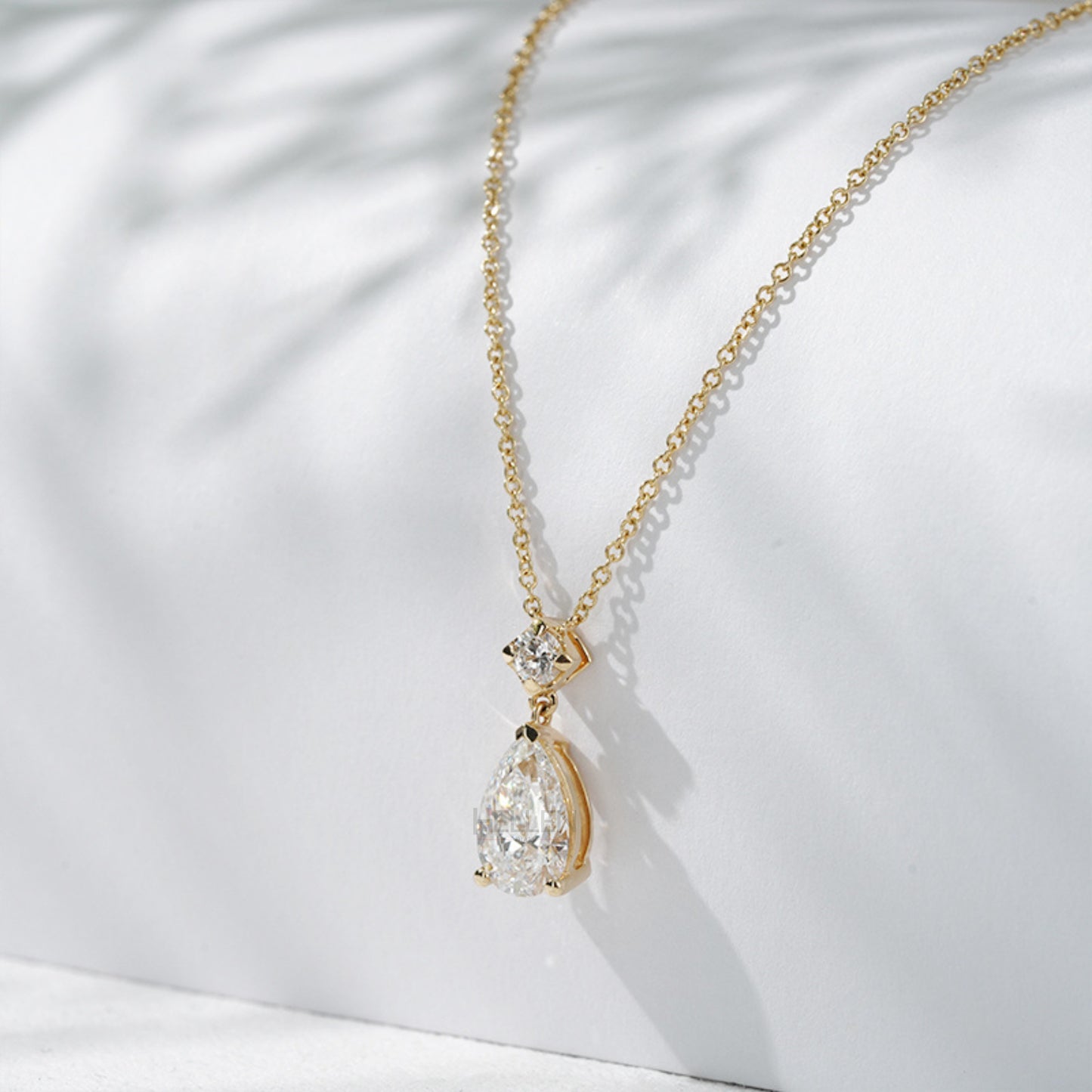 Sparkling Pear Cut Moissanite Drop Necklace for Bridesmaids