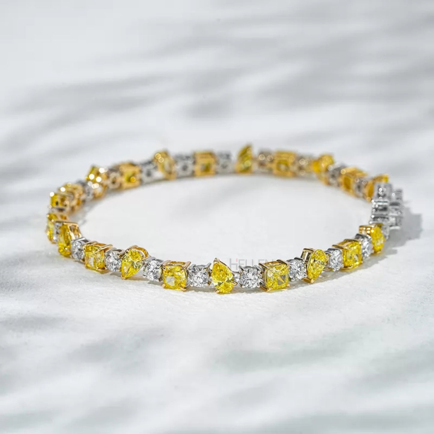 Exclusive Mixed Fancy Gemstone & Moissanite Tennis Bracelet