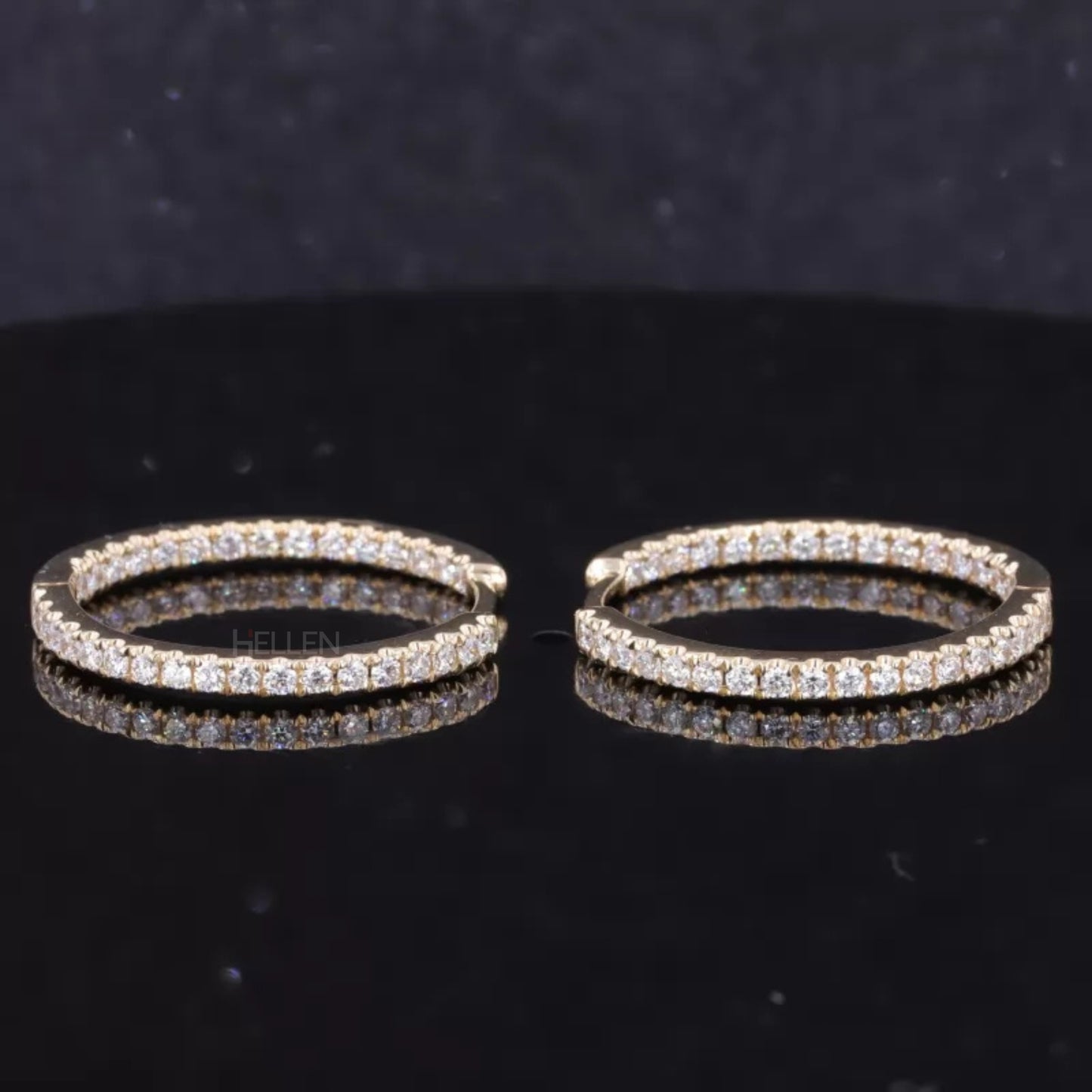 Pave Set Moissanite Huggies Hoop Earrings - Sterling Silver Luxury