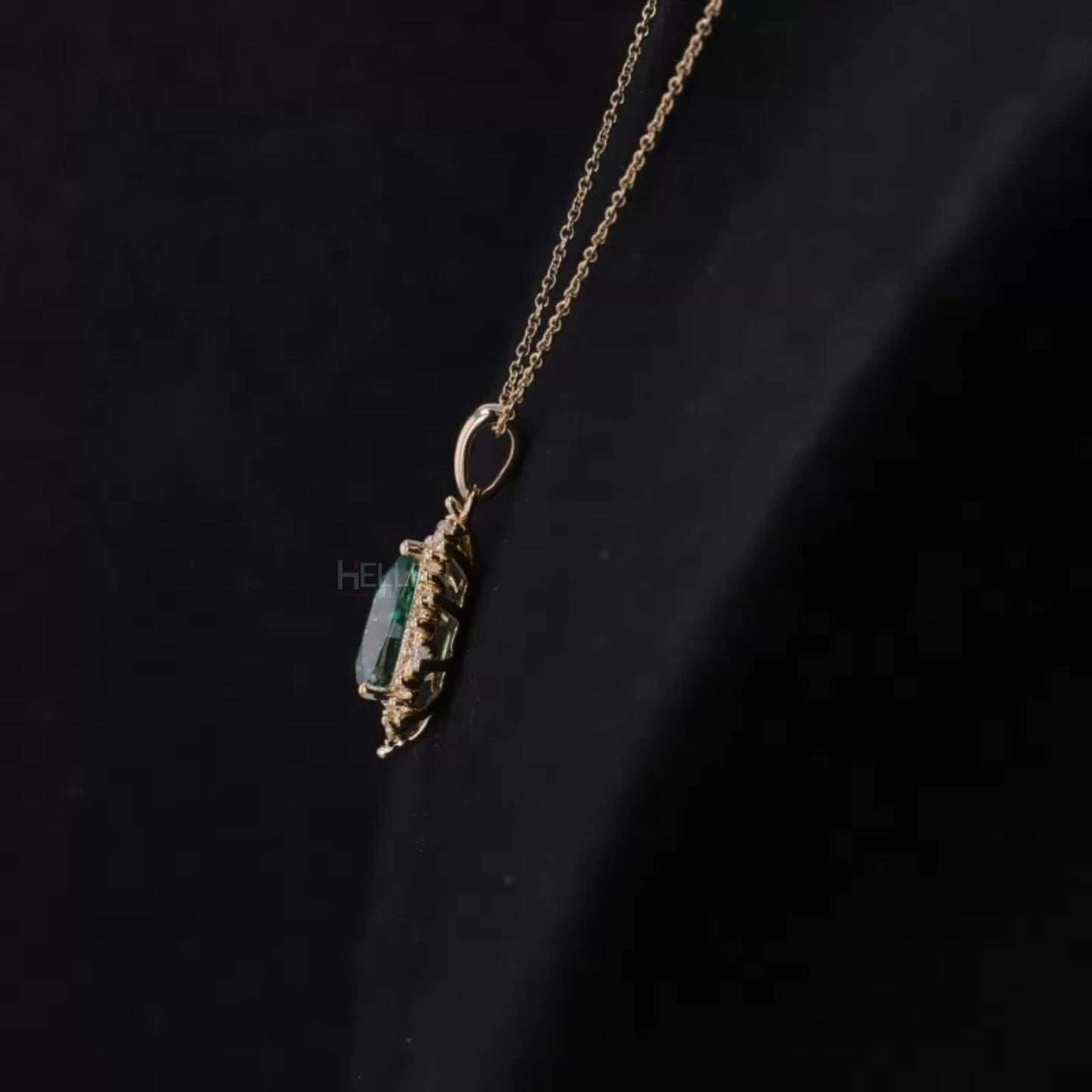 Sparkling Pear Cut Green Moissanite Necklace for Bridesmaid Gift