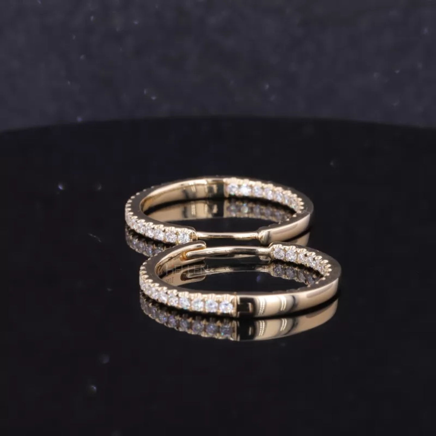 Pave Set Moissanite Huggies Hoop Earrings - Sterling Silver Luxury