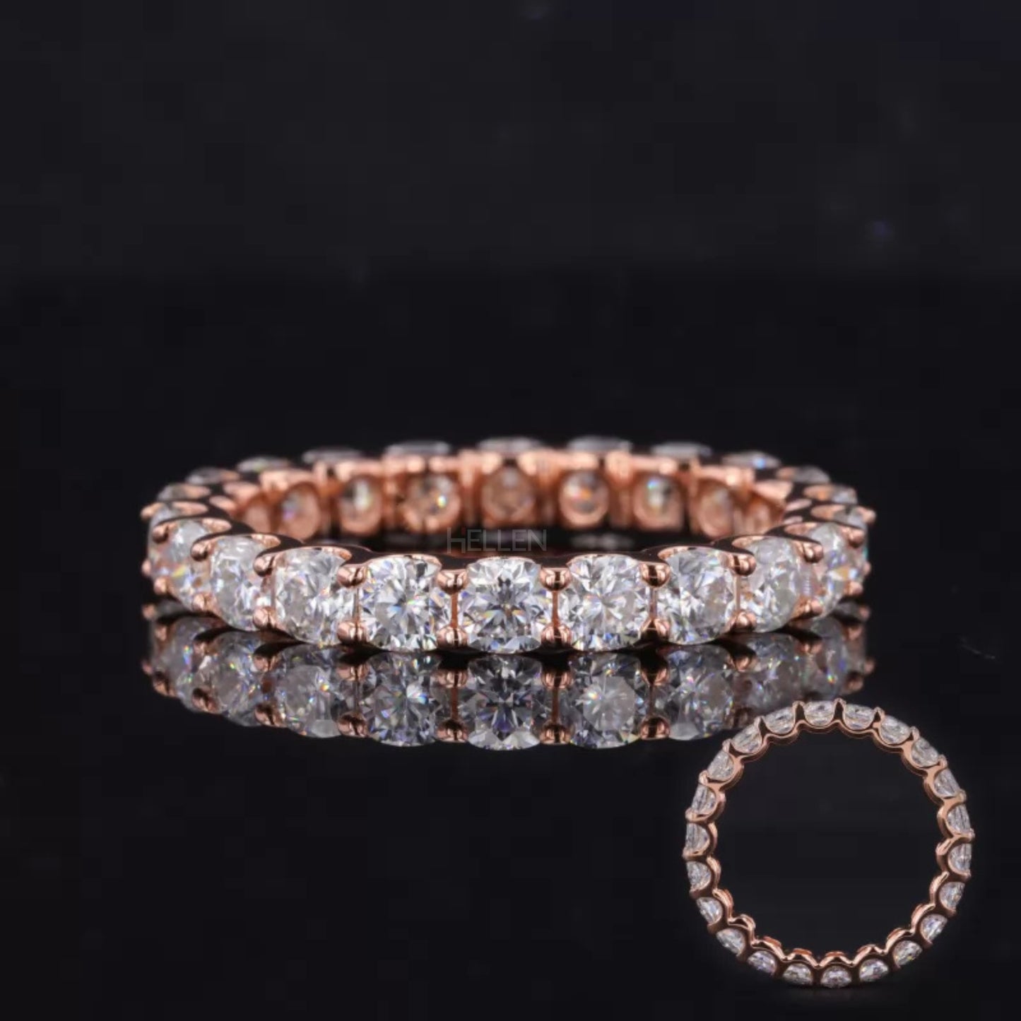 Cushion Cut VVS Moissanite Full Eternity Wedding Band
