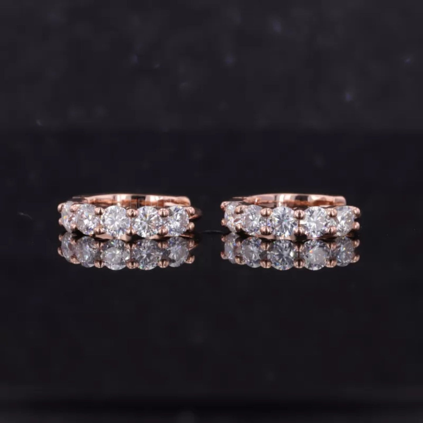 Moissanite Hoop Earrings - Elegant Sterling Silver Huggie Hoops