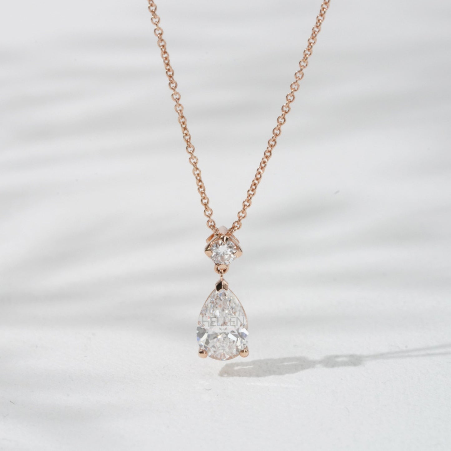Elegant pear cut moissanite drop pendant – sparkling bridal or bridesmaid necklace in timeless design