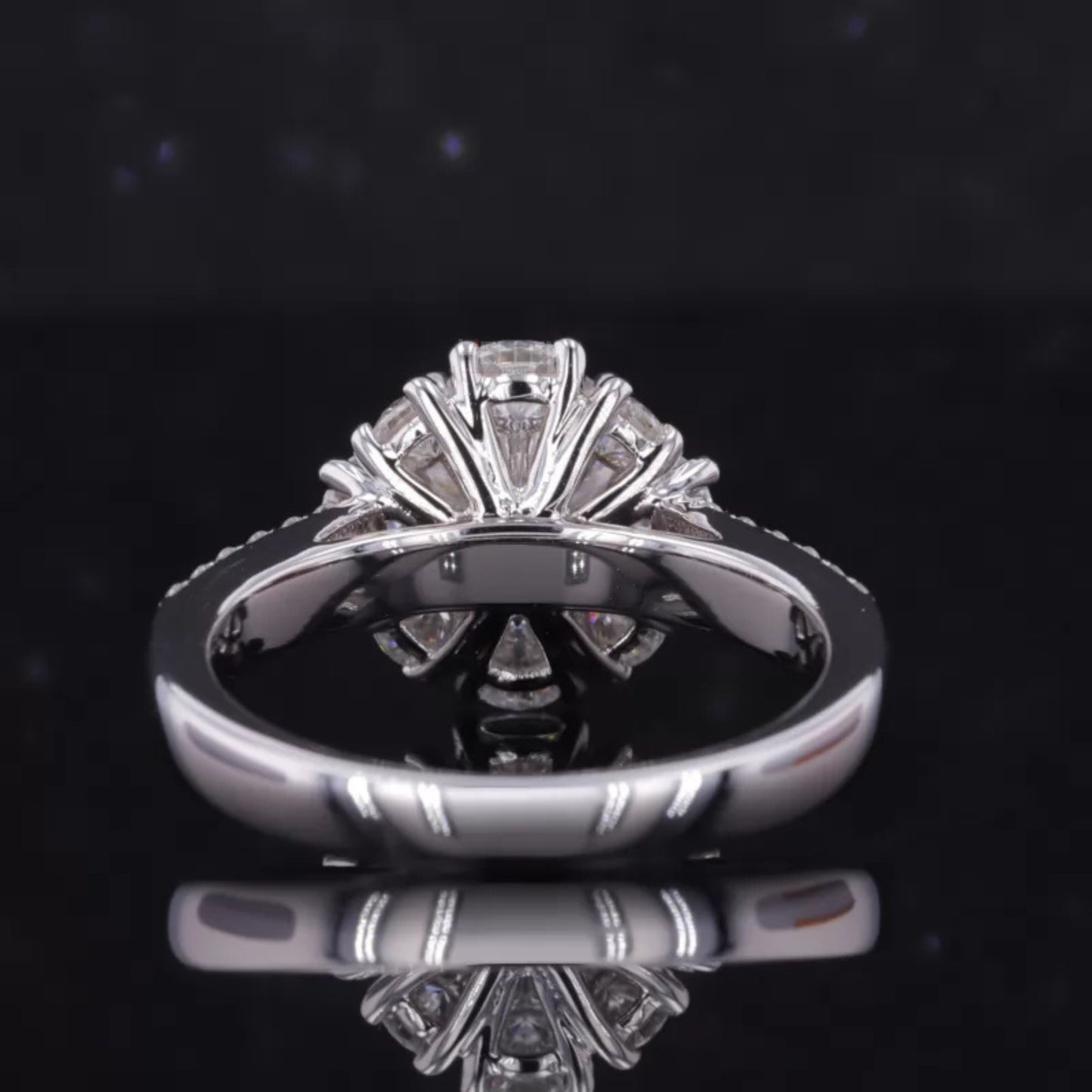 Nature-Inspired Round Cut Moissanite Halo Engagement Ring