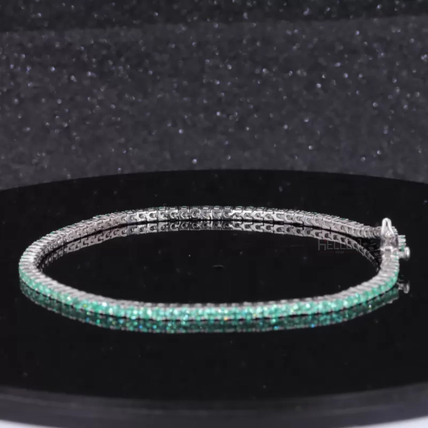Green Round Semi Precious Gemstone Tennis Bracelet