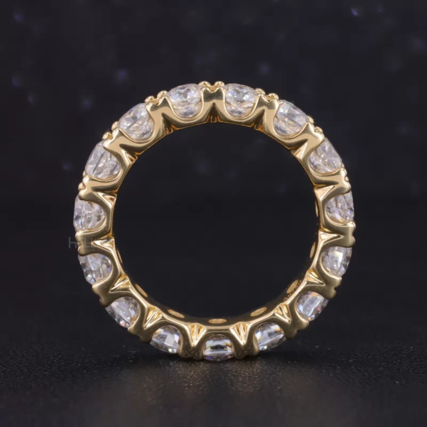 Cushion Cut VVS Moissanite Full Eternity Wedding Band