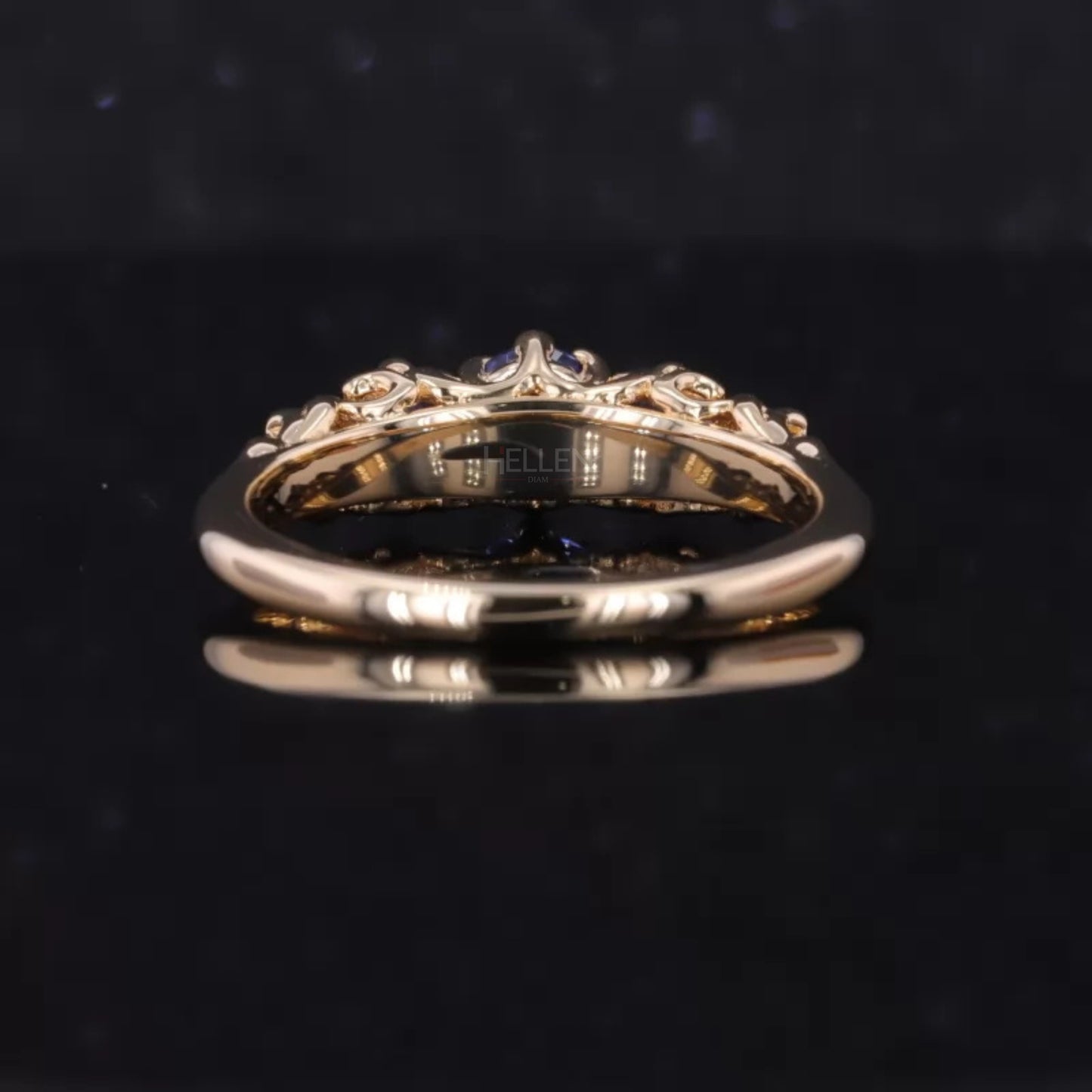 5 stone Purple Sapphire Gemstone Anniversary Ring