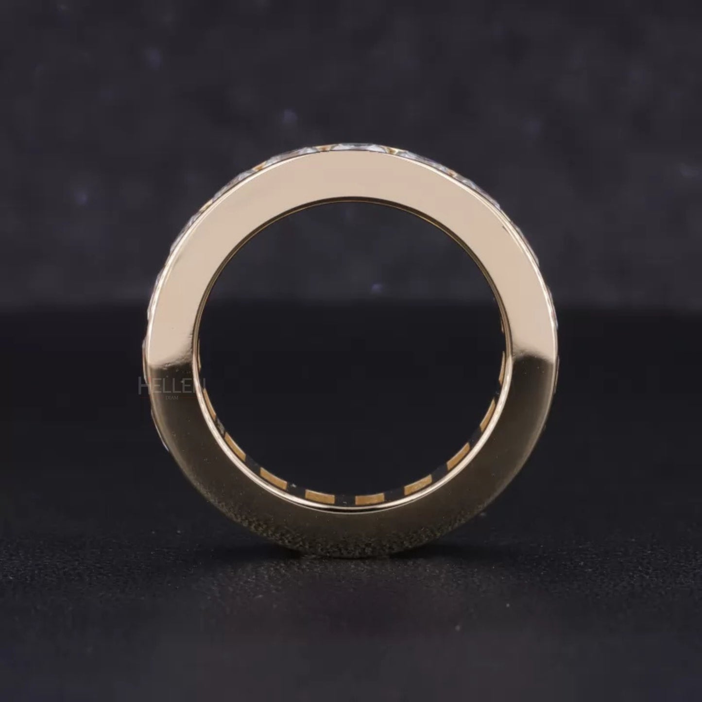 Princess Cut Moissanite Channel Setting Full Eternity Wedding Band