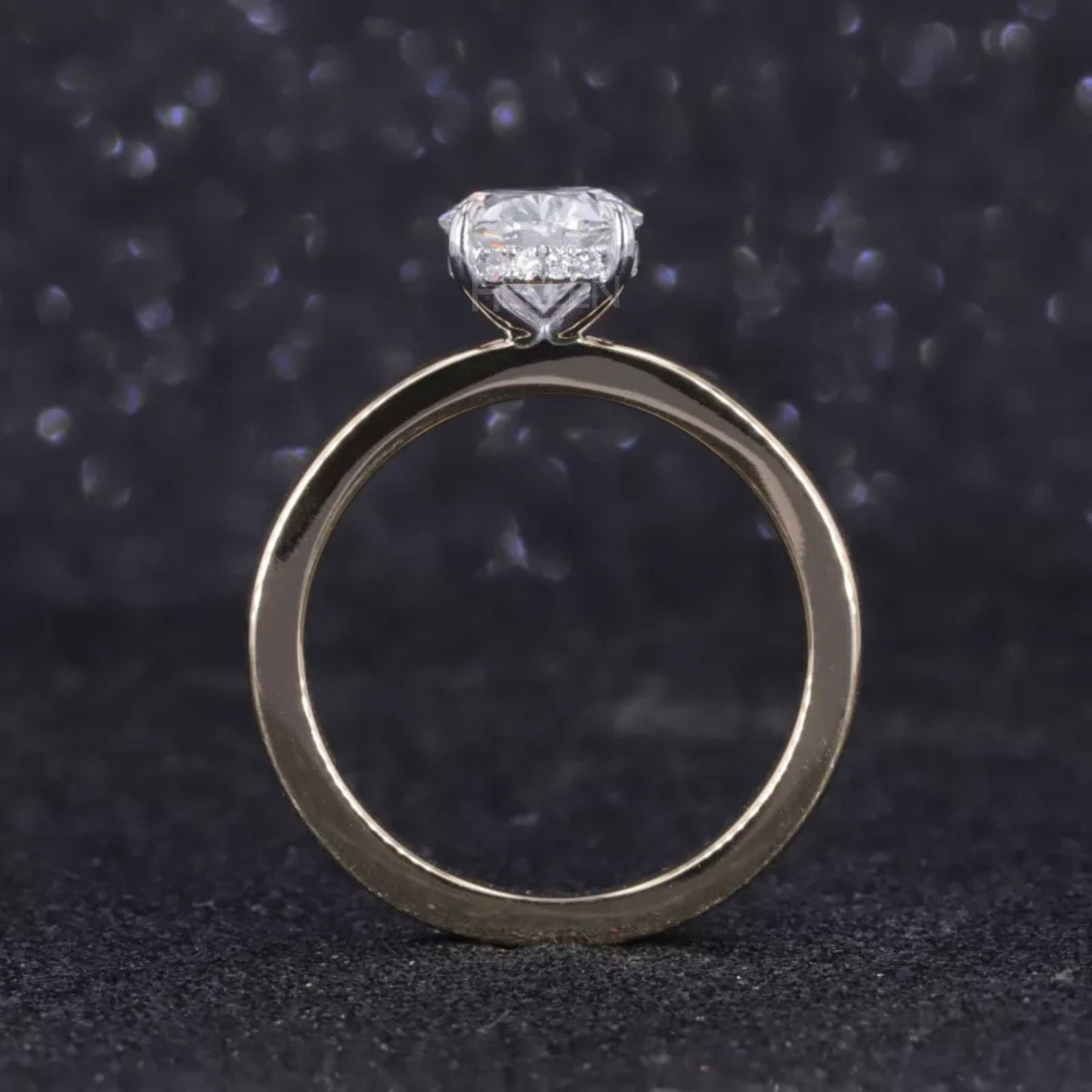 Oval Solitaire Moissanite Engagement Ring in Sterling 925 Silver