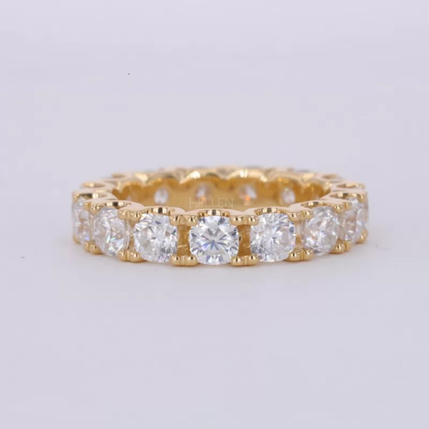 Cushion Cut VVS Moissanite Full Eternity Wedding Band