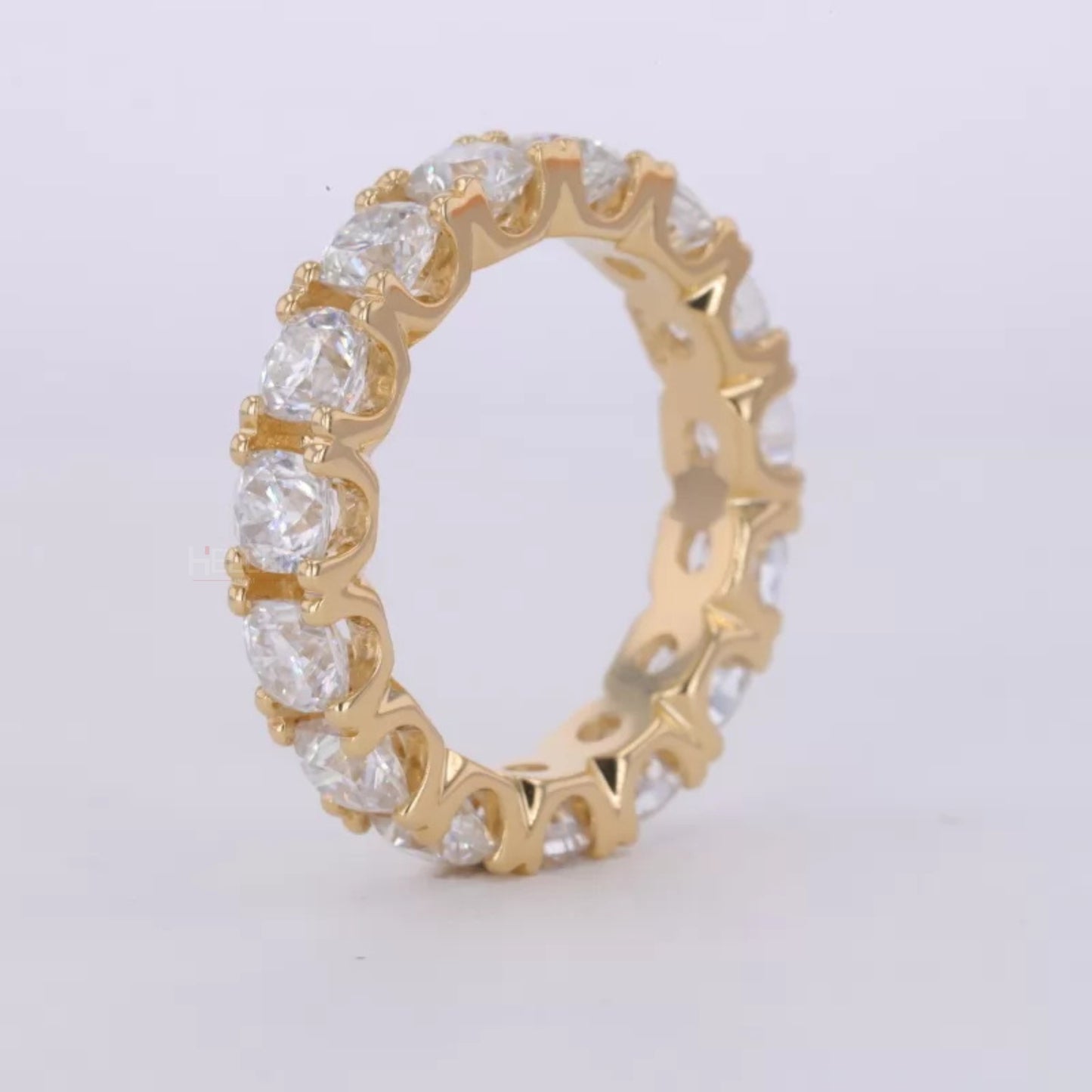 Cushion Cut VVS Moissanite Full Eternity Wedding Band