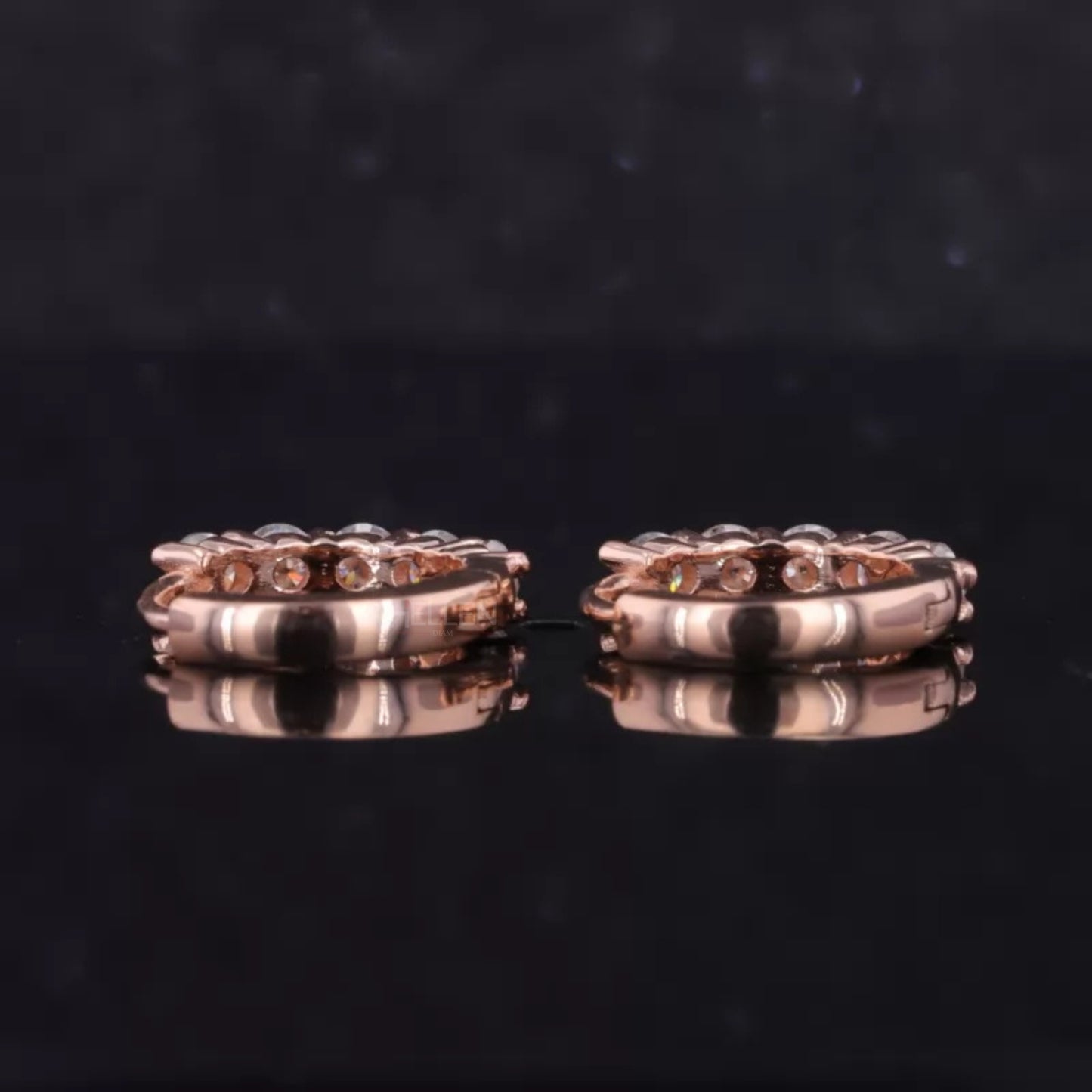 Moissanite Hoop Earrings - Elegant Sterling Silver Huggie Hoops