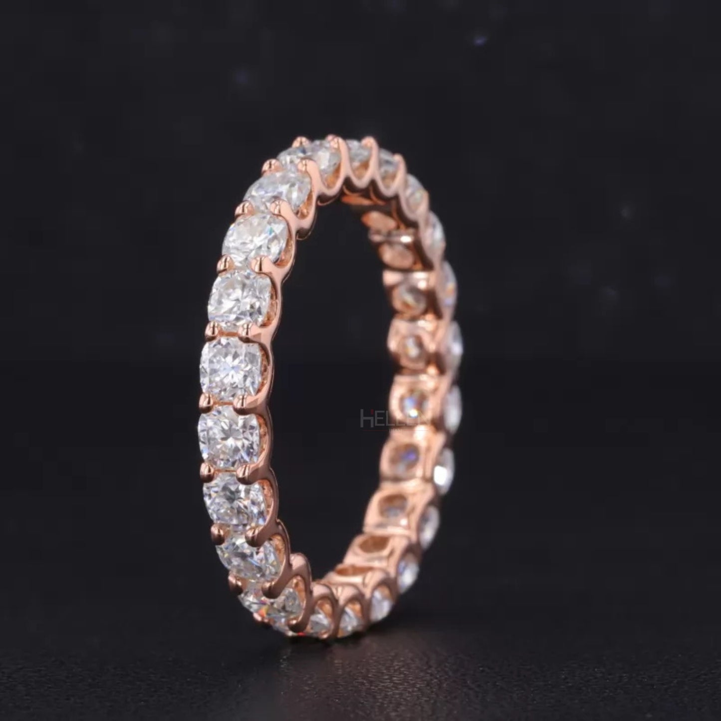 Cushion Cut VVS Moissanite Full Eternity Wedding Band
