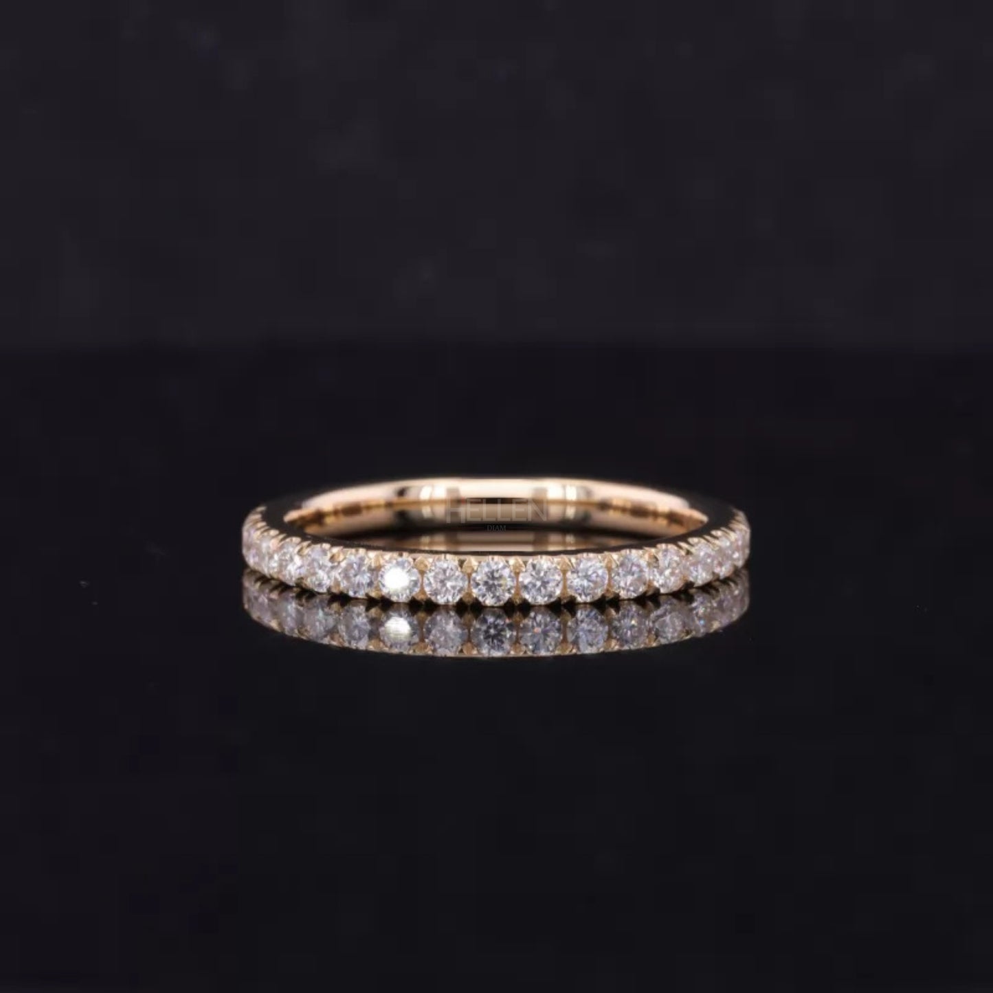 Oval Solitaire Engagement Ring With 2 Stackable Half Eternity Band