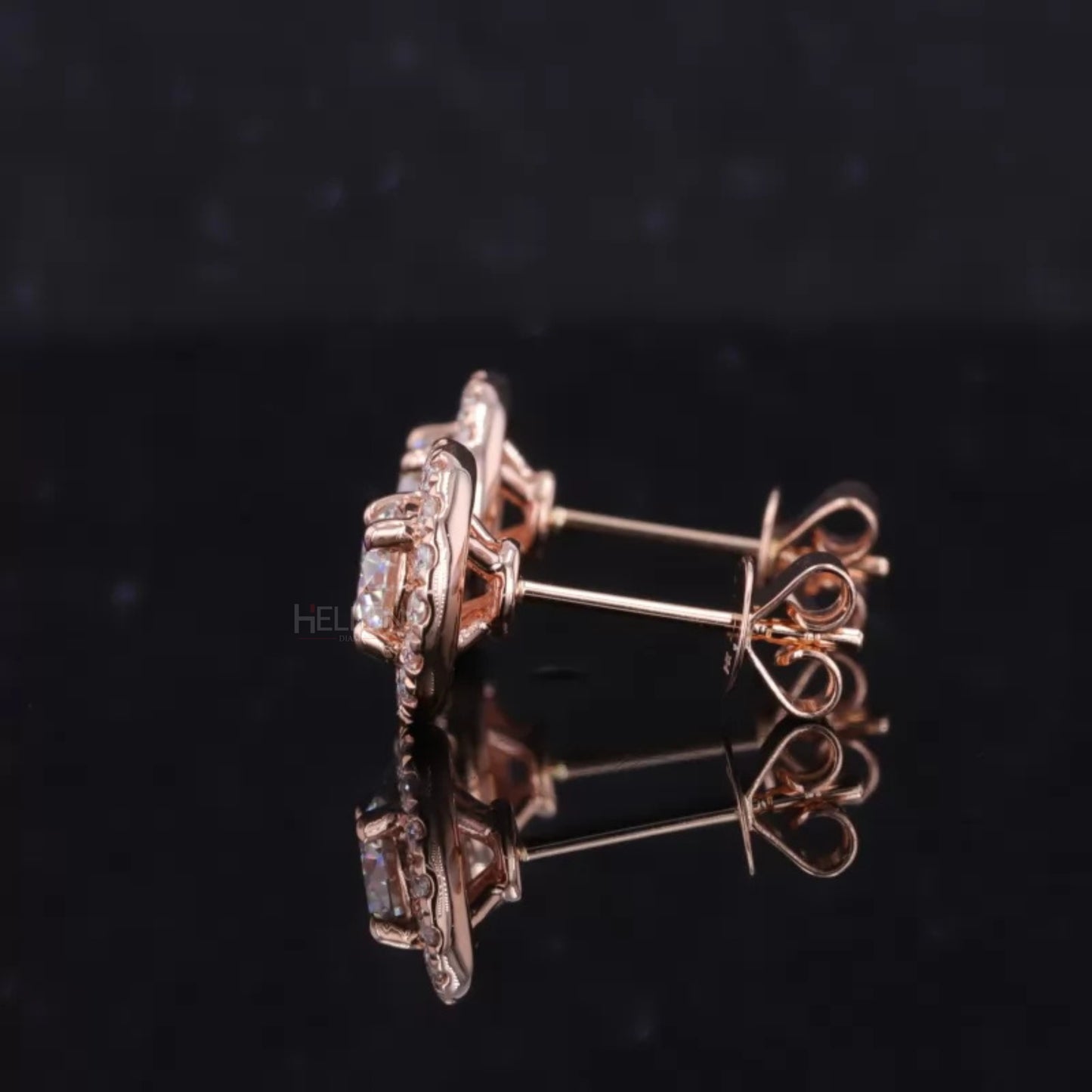 Halo Round solitaire Gemstone And Moissanite Studs