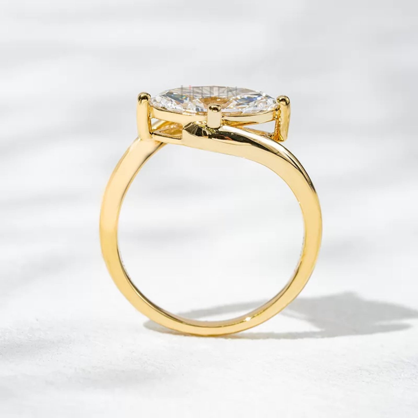 Vintage Marquise Cut Moissanite Solitaire Engagement Ring