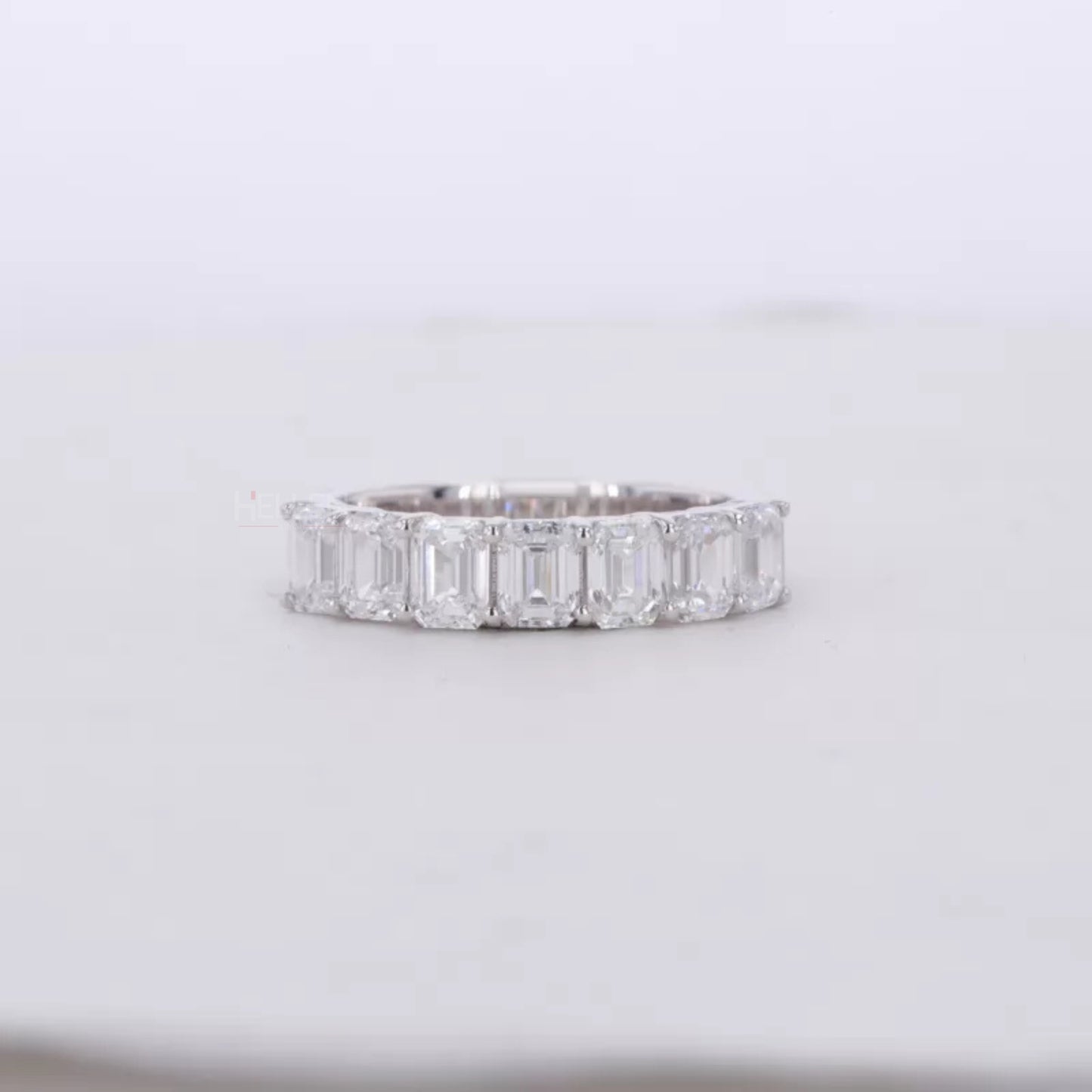 Emerald Cut Moissanite Sterling 925 Anniversary Band