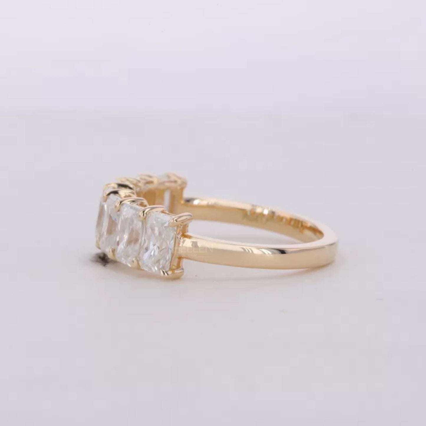 Radiant Cut Colorless Moissanite Sterling 925 Anniversary Band