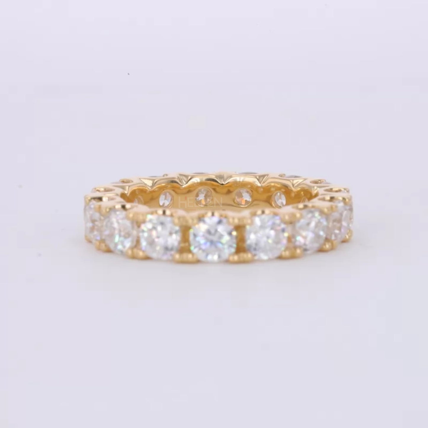 Cushion Cut VVS Moissanite Full Eternity Wedding Band