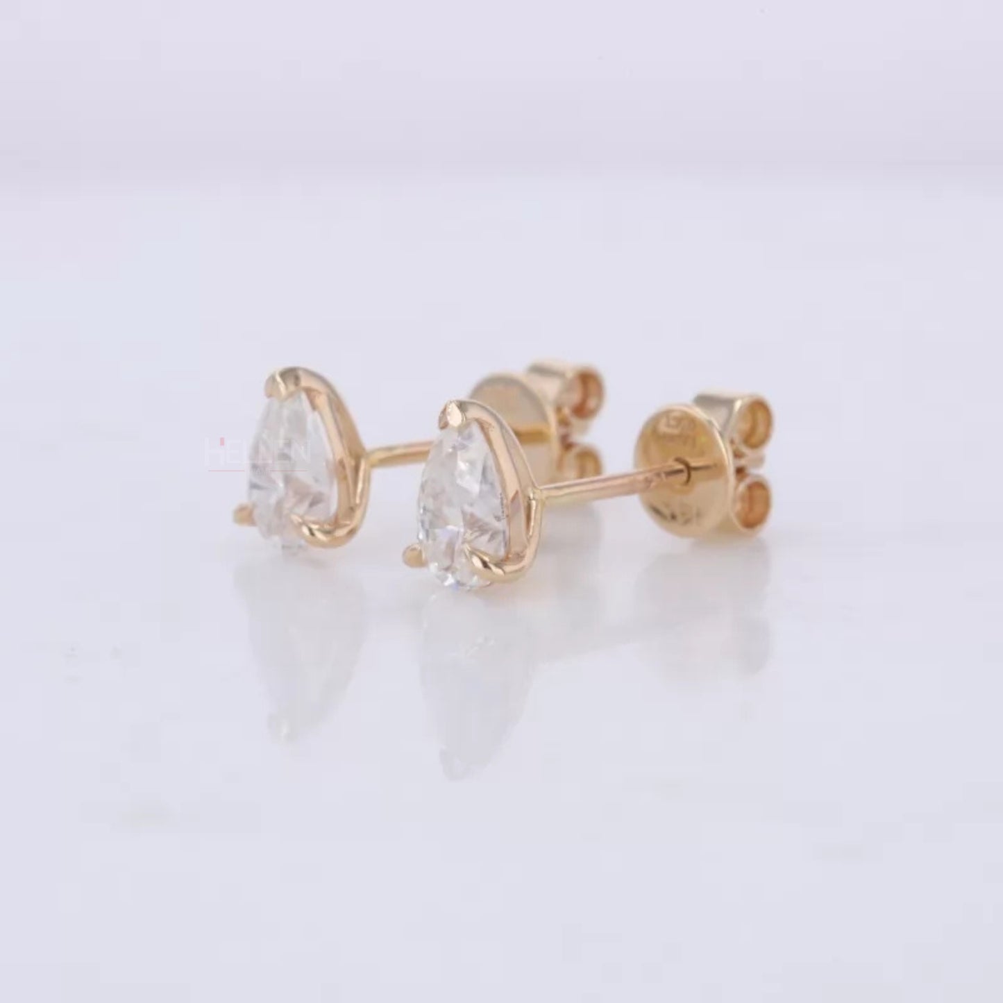 Pear Cut Solitaire Moissanite Studs-Sterling 925 Luxury
