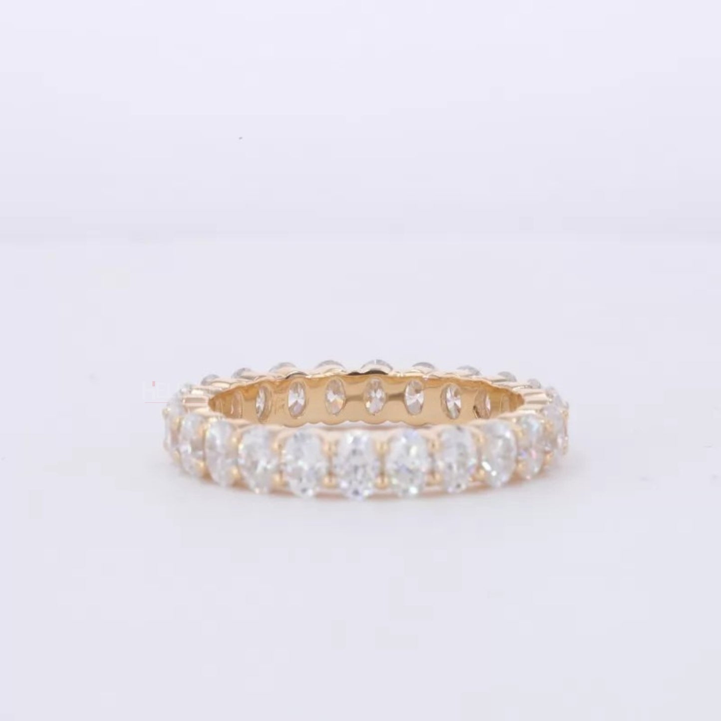 Oval Cut Full Eternity Wedding Band With strong Common Prongs