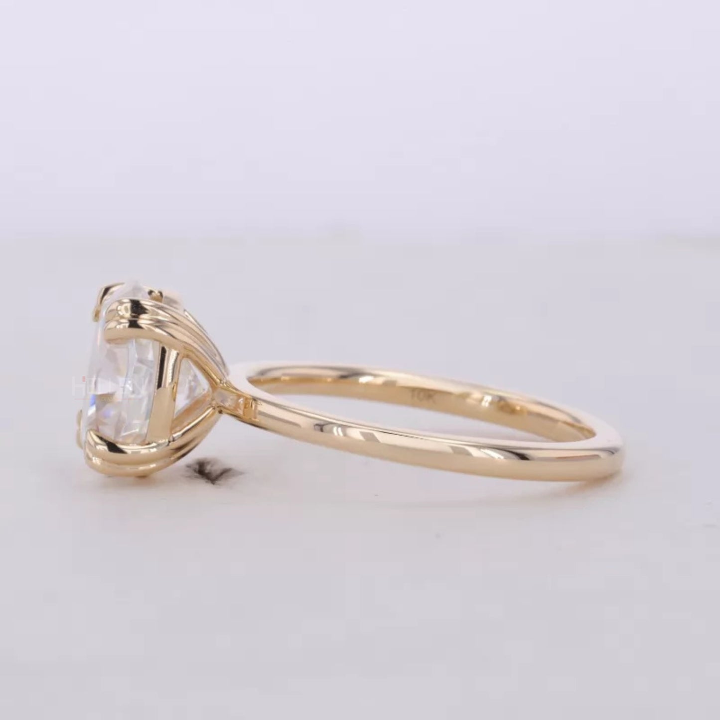 Oval Cut Moissanite Double Prong Solitaire Engagement Ring