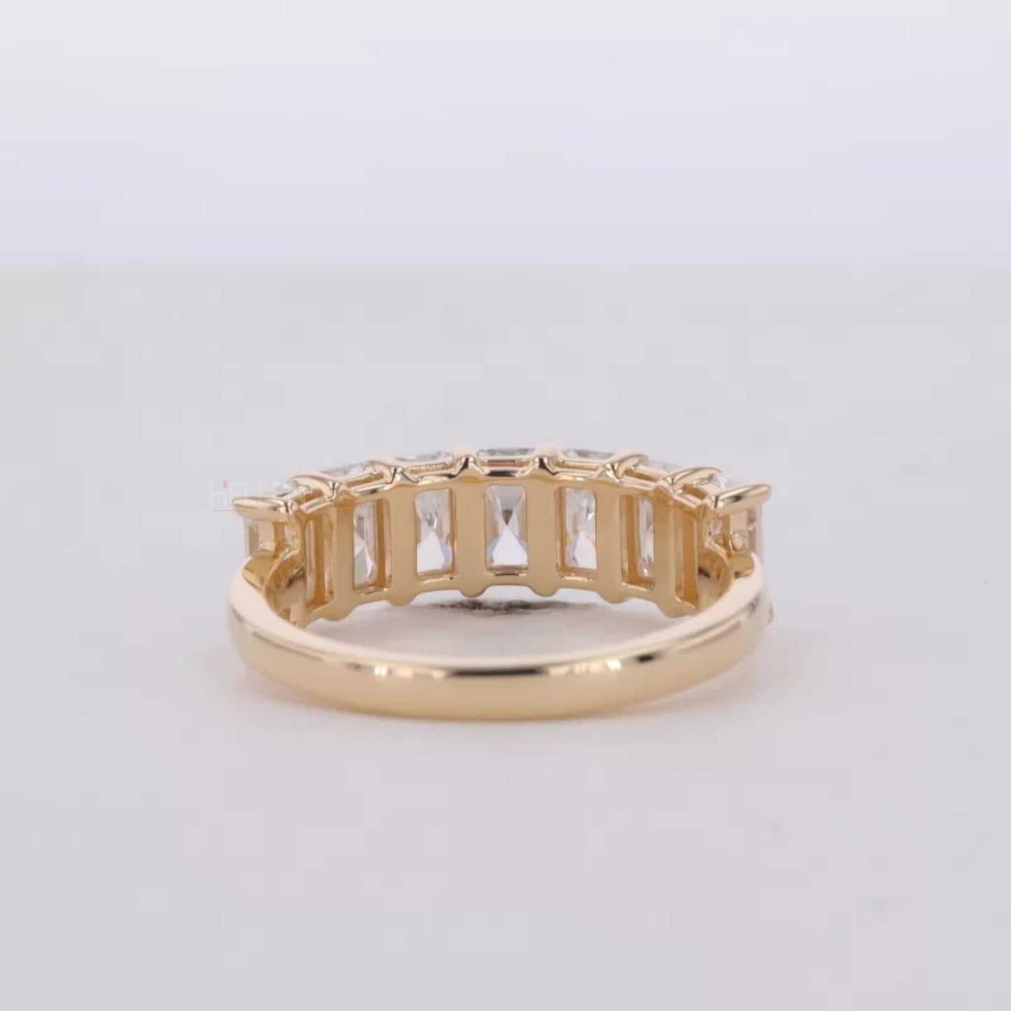 Radiant Cut Colorless Moissanite Sterling 925 Anniversary Band