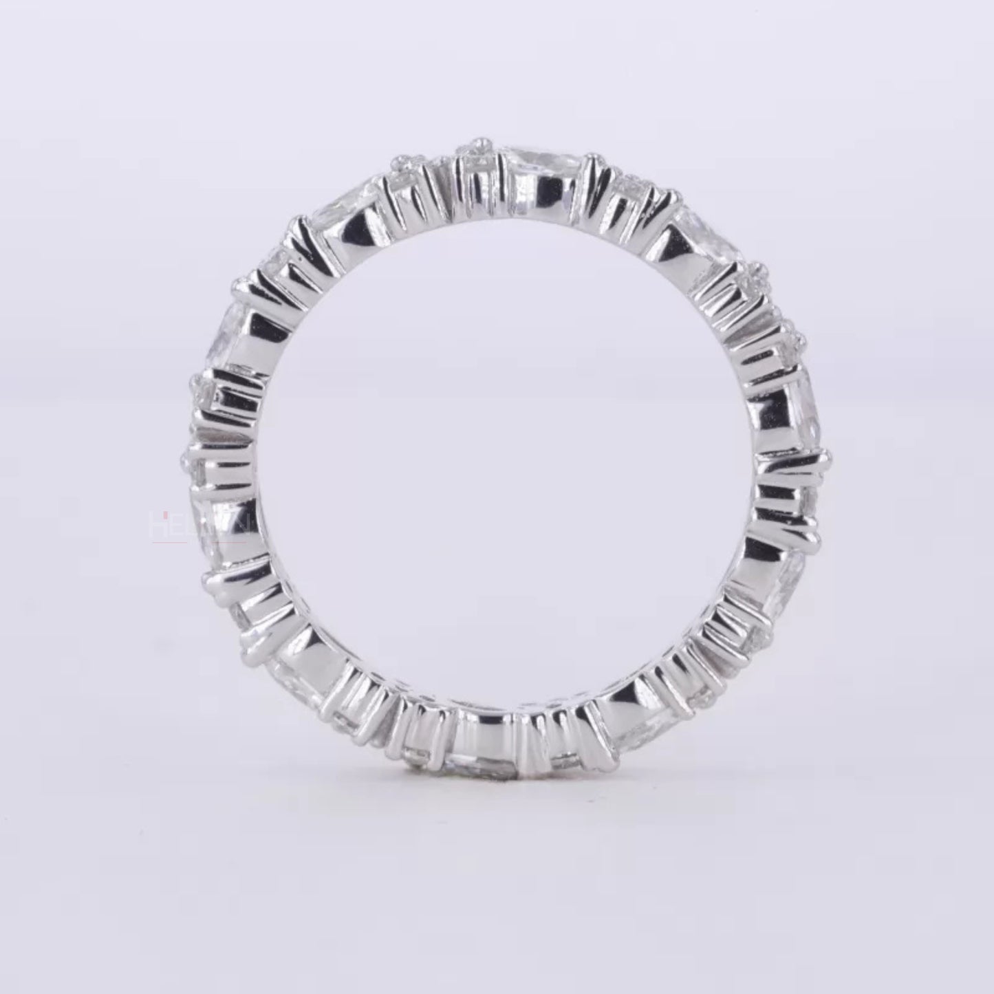 Marquise & Round Moissanite Eternity Wedding Band – 925 Silver