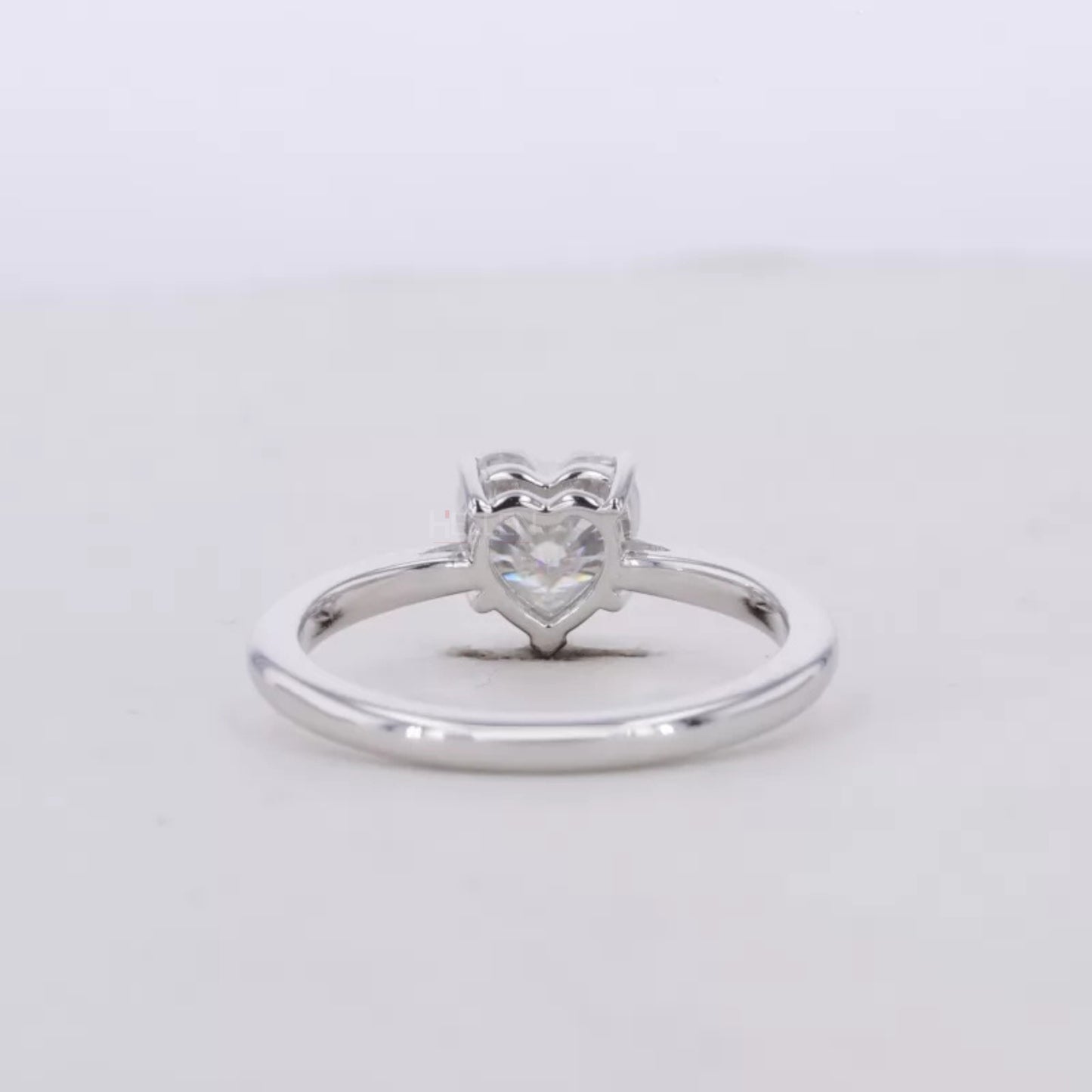 Heart Cut Solitaire Moissanite Claws Prong Sterling 925 Engagement Ring