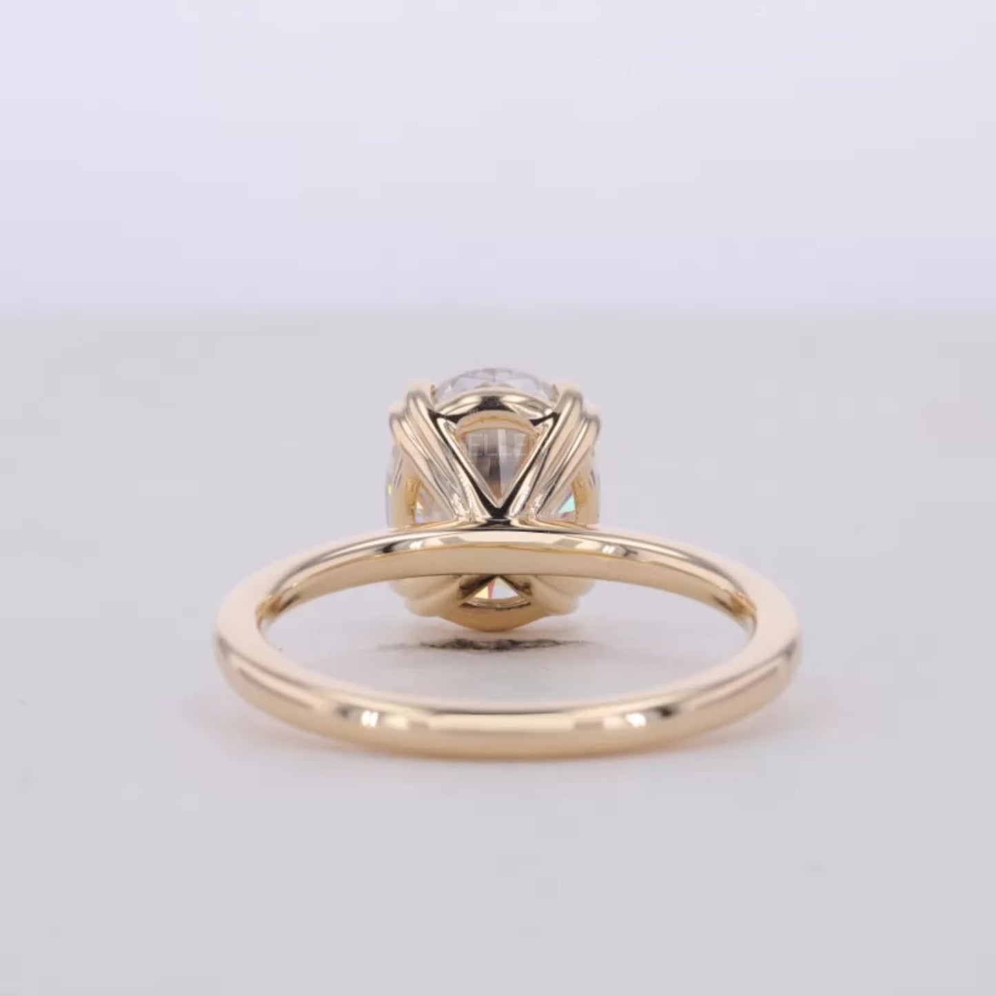 Oval Cut Moissanite Double Prong Solitaire Engagement Ring