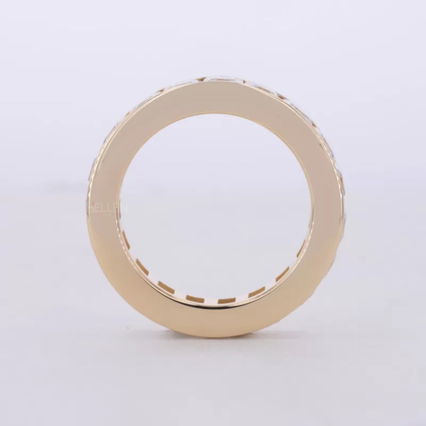 Princess Cut Moissanite Channel Setting Full Eternity Wedding Band